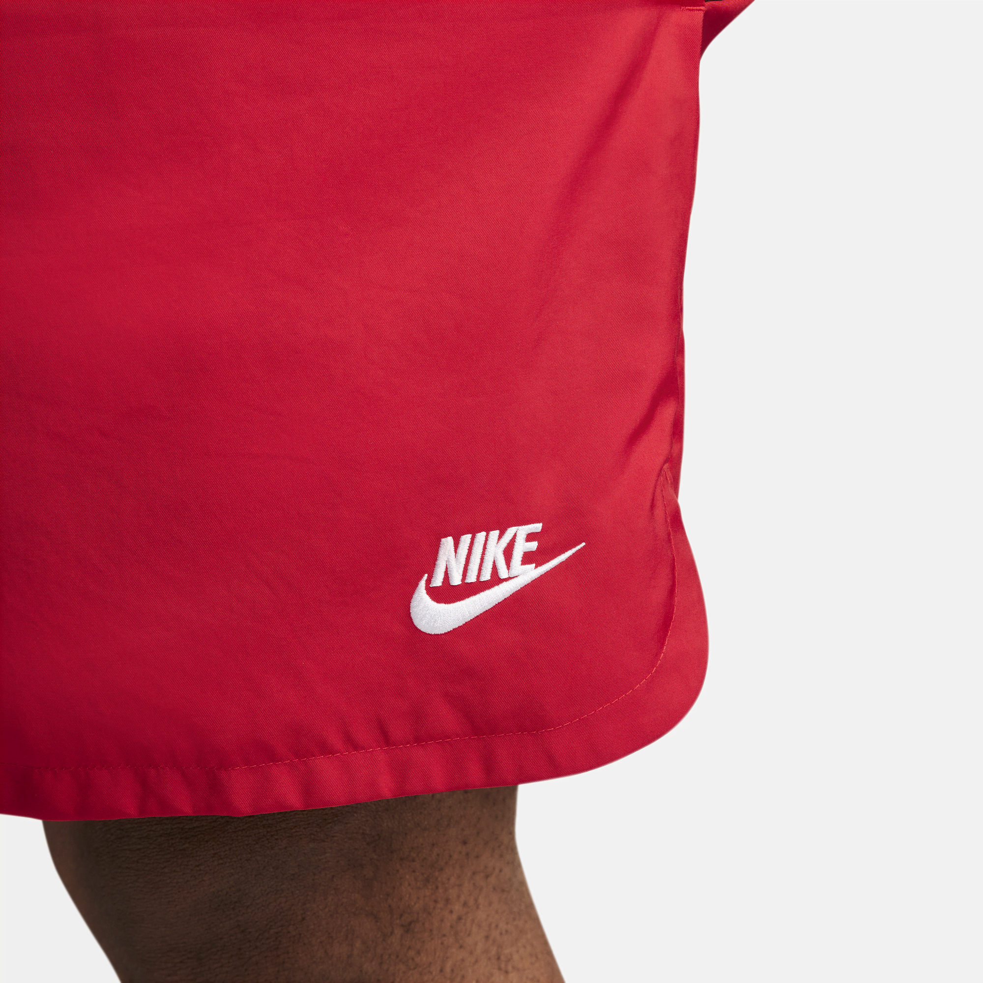 Red nike woven shorts top
