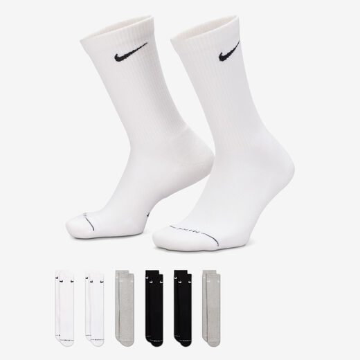 Women's Socks-Nike, Nike Everyday Elevated, Crew Socks (6 Pairs)