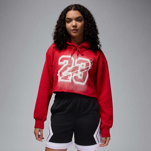Outerwear-JRDN, Jordan Flight Fleece, Women's Cropped Satin-Lined Hoodie
