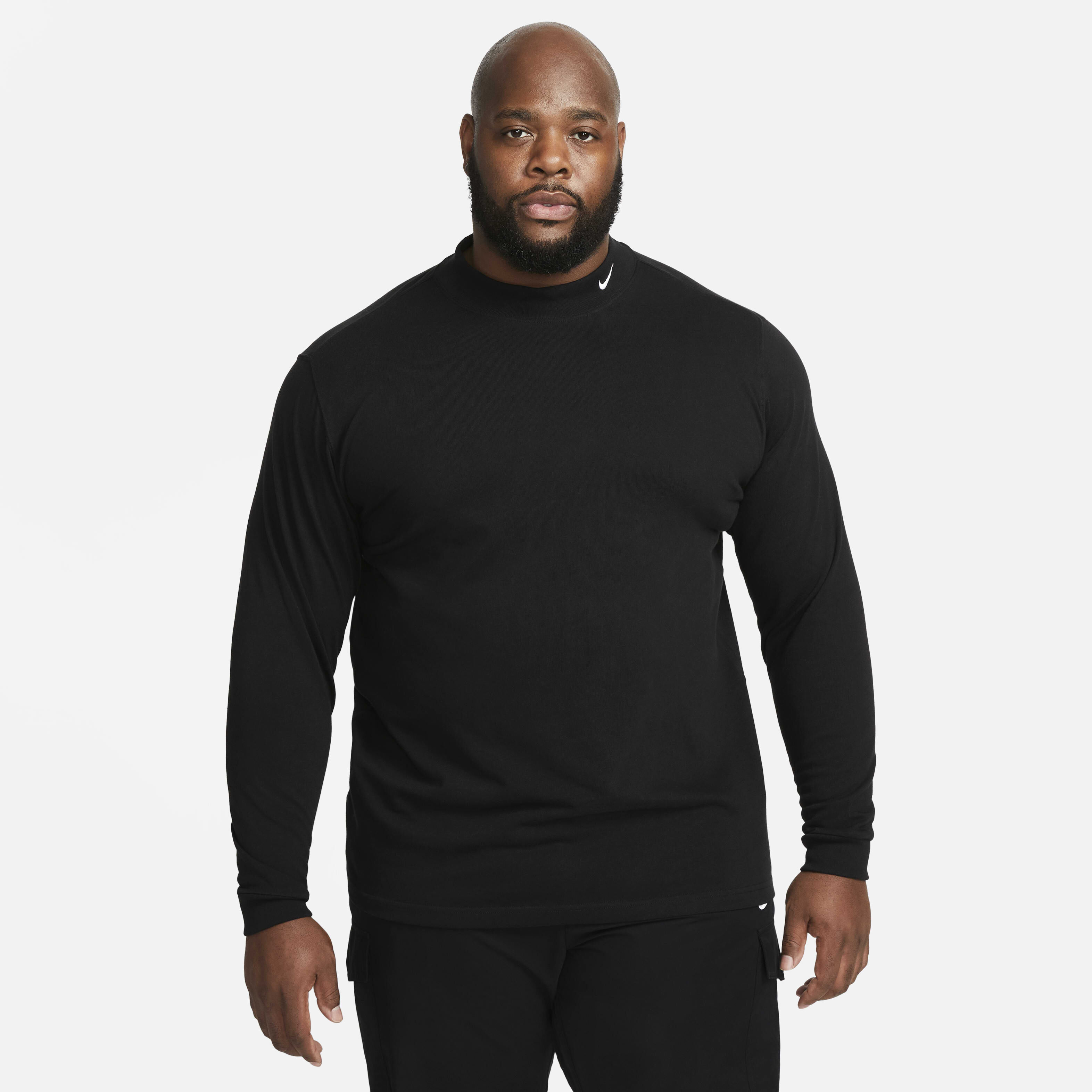 Buy Nike Life Men's Long-Sleeve Mock-Neck Top - Black/White