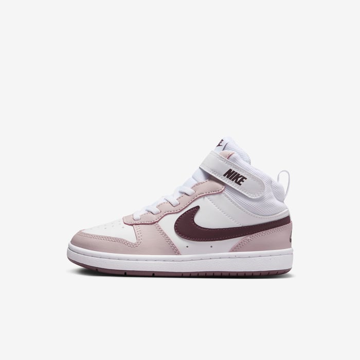 Buy Nike Court Borough Mid Younger Kids' Shoes White/Platinum