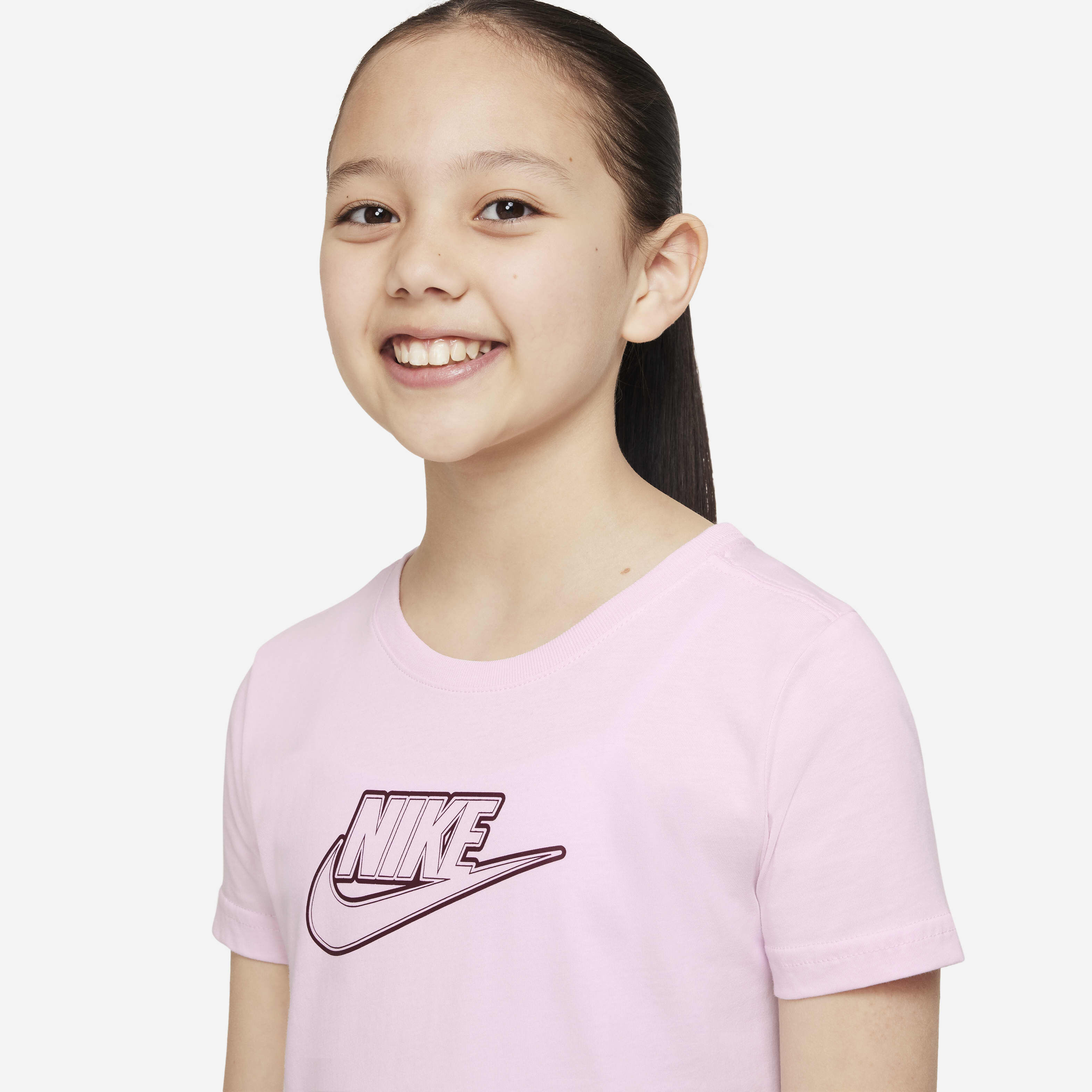 Nike t shirt dress pink discount
