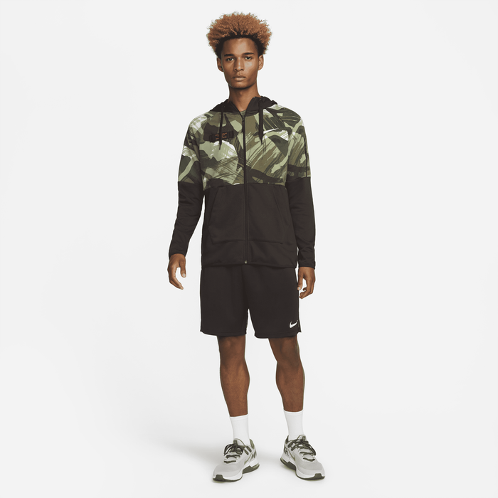 Shop Dri FIT Fleece Men s Full Zip Camo Fitness Hoodie Nike KSA