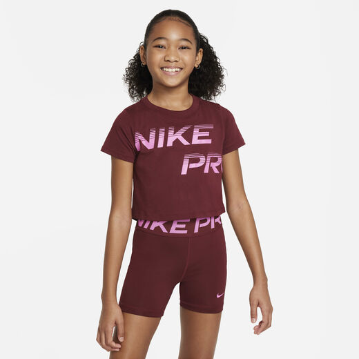 T-Shirts & Tops-Nike, Nike Pro, Older Kids' (Girls') Dri-FIT Cropped T-Shirt