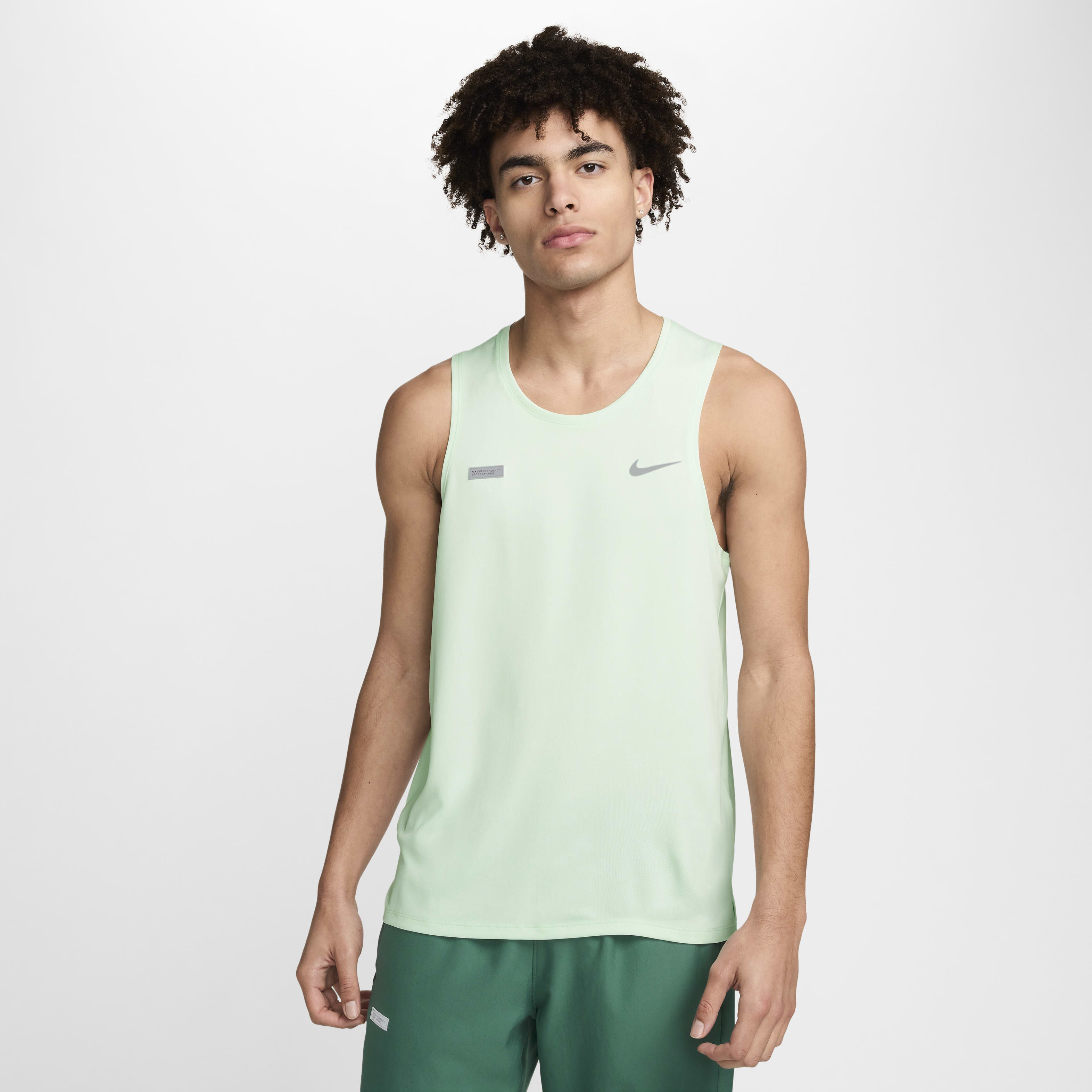 Buy Nike Miler Flash Men s Running Tank Top Barely Green Nike Saudi Official