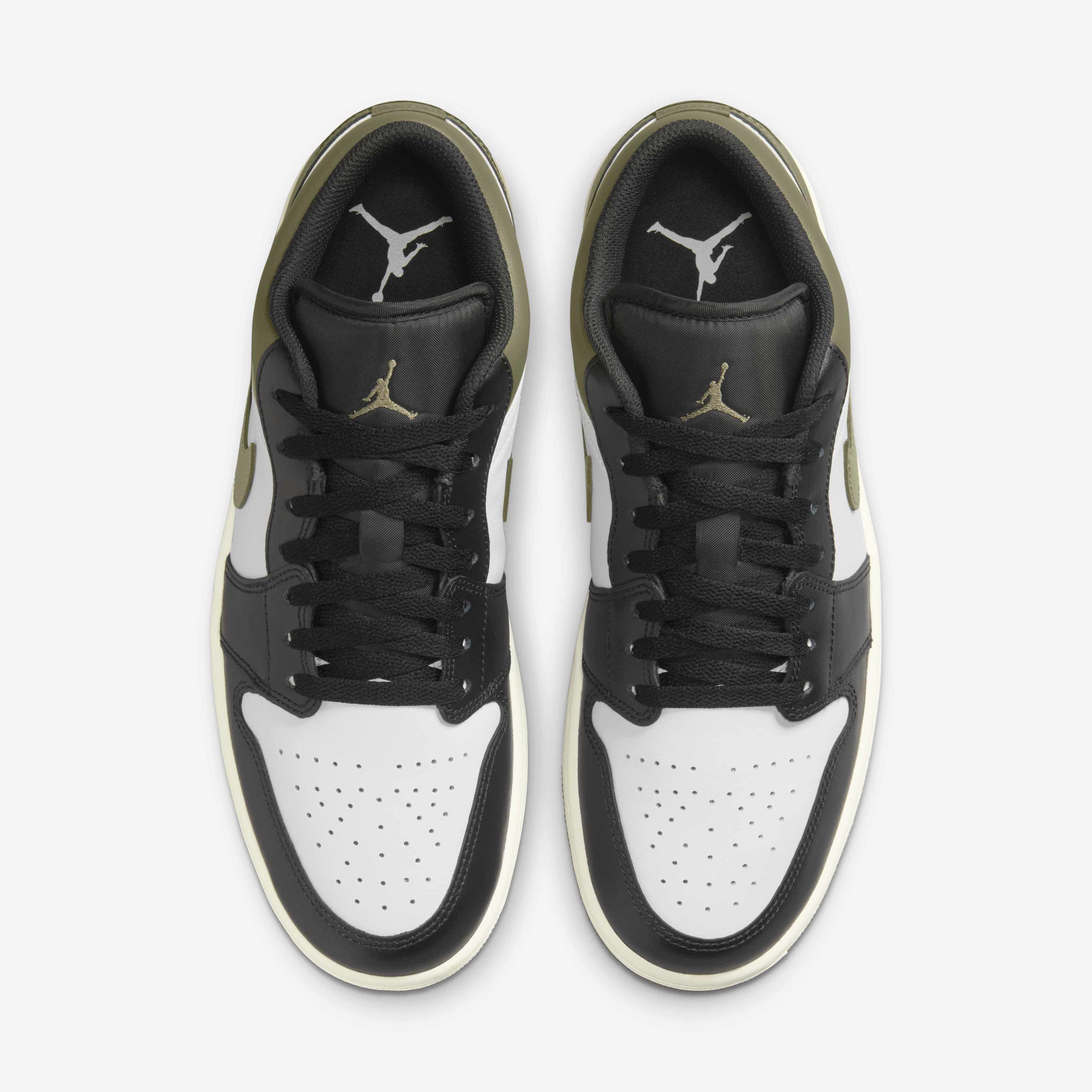 衝撃特価 Buy Air Jordan 1 Low Men's Shoes - Black/Medium Olive/White その他