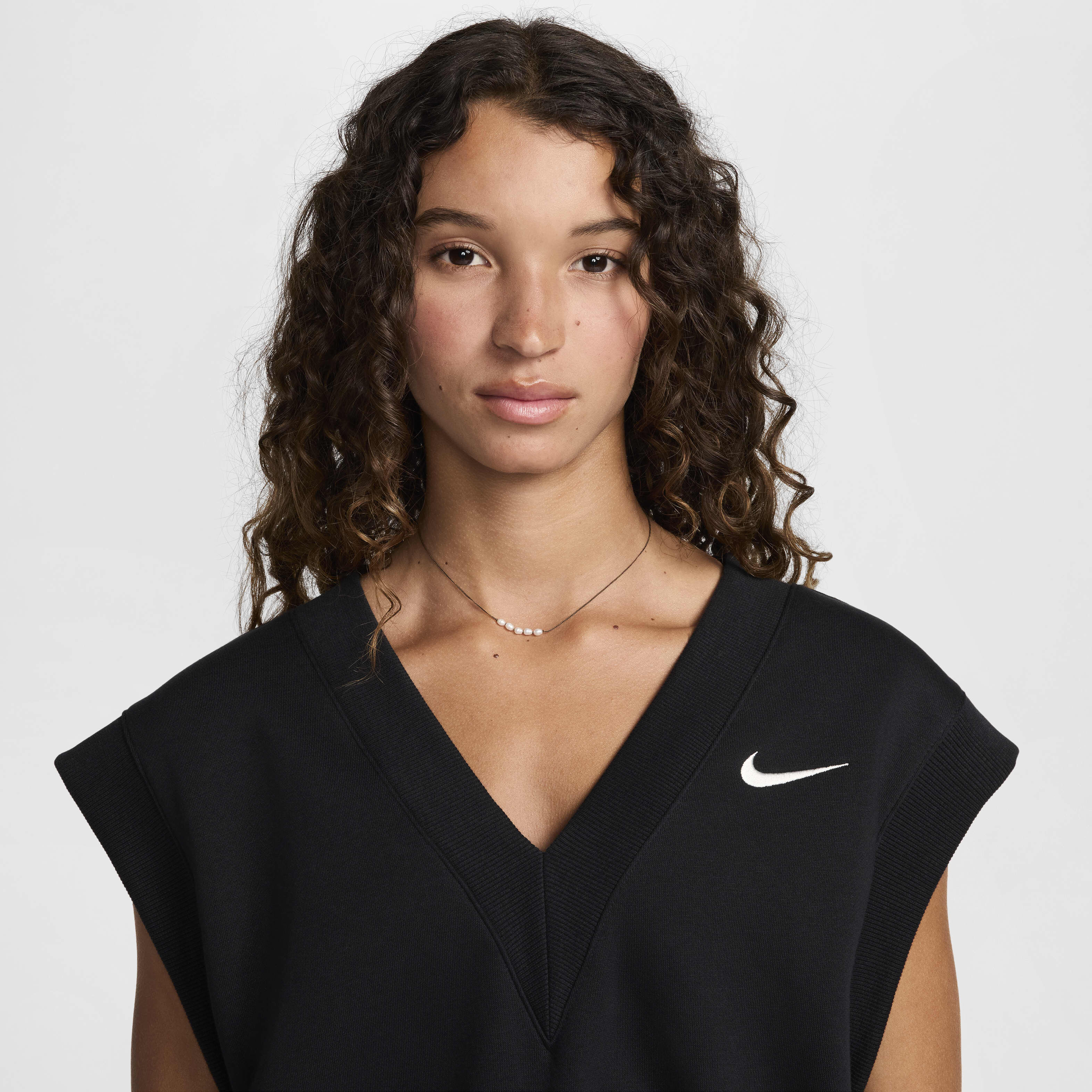 Buy Nike Sportswear Phoenix Fleece Women s Loose V Neck Sleeveless Cropped Top Nike Saudi Official
