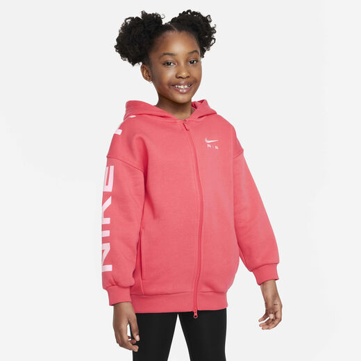 Hoodies & Sweatshirts-Nike, Nike Air Club Fleece, Older Kids' (Girls') Oversized Full-Zip Hoodie