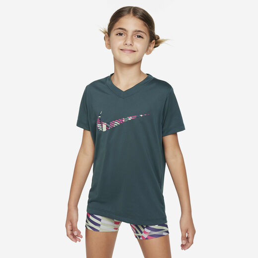 T-Shirts & Tops-Nike, Nike Dri-FIT, Older Kids' (Girls') V-Neck T-Shirt