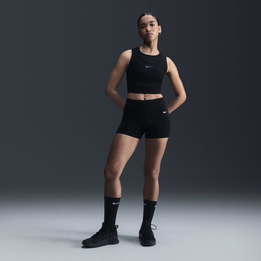 Shorts-Nike, Nike Pro, Women's Mid-Rise 7.5cm (approx.) Mesh-Panelled Shorts