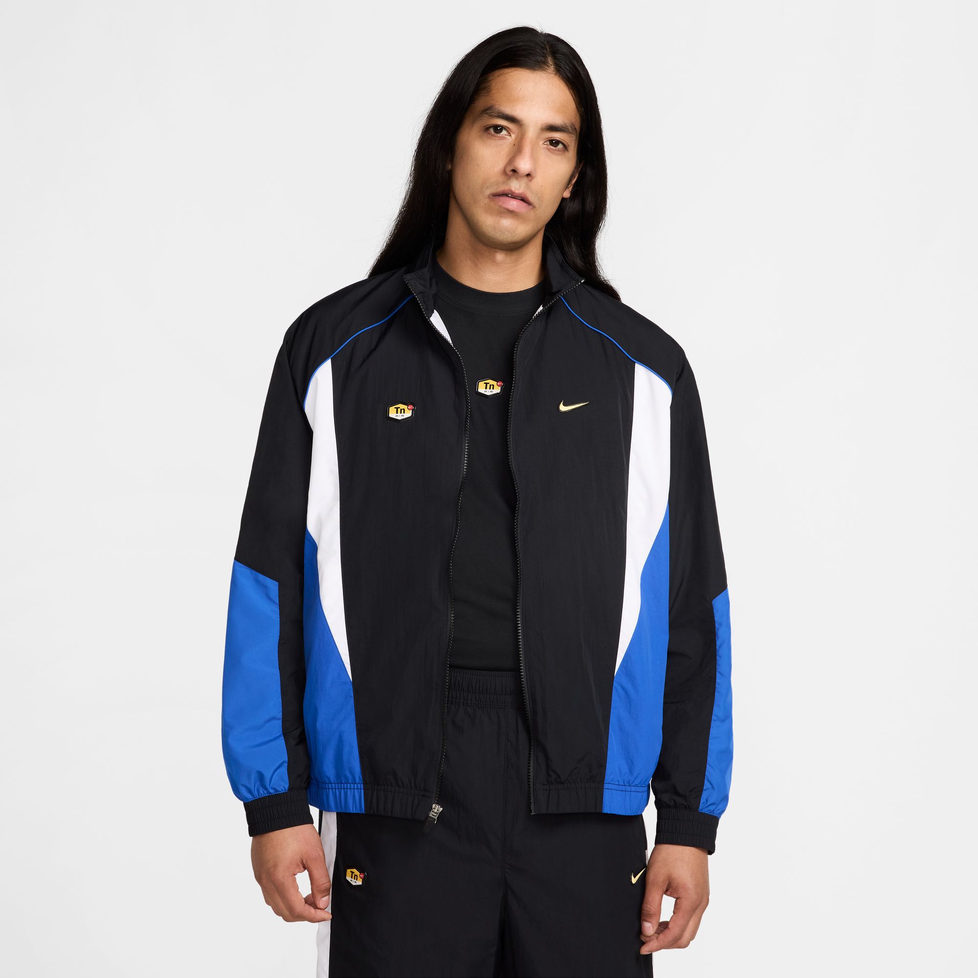 Buy Nike Sportswear Men s Woven Track Jacket Black Game Royal White Nike Saudi Official