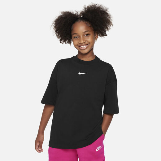 T-Shirts & Tops-Nike, Nike Sportswear Premium Essentials, Older Kids' (Girls') Oversized T-Shirt