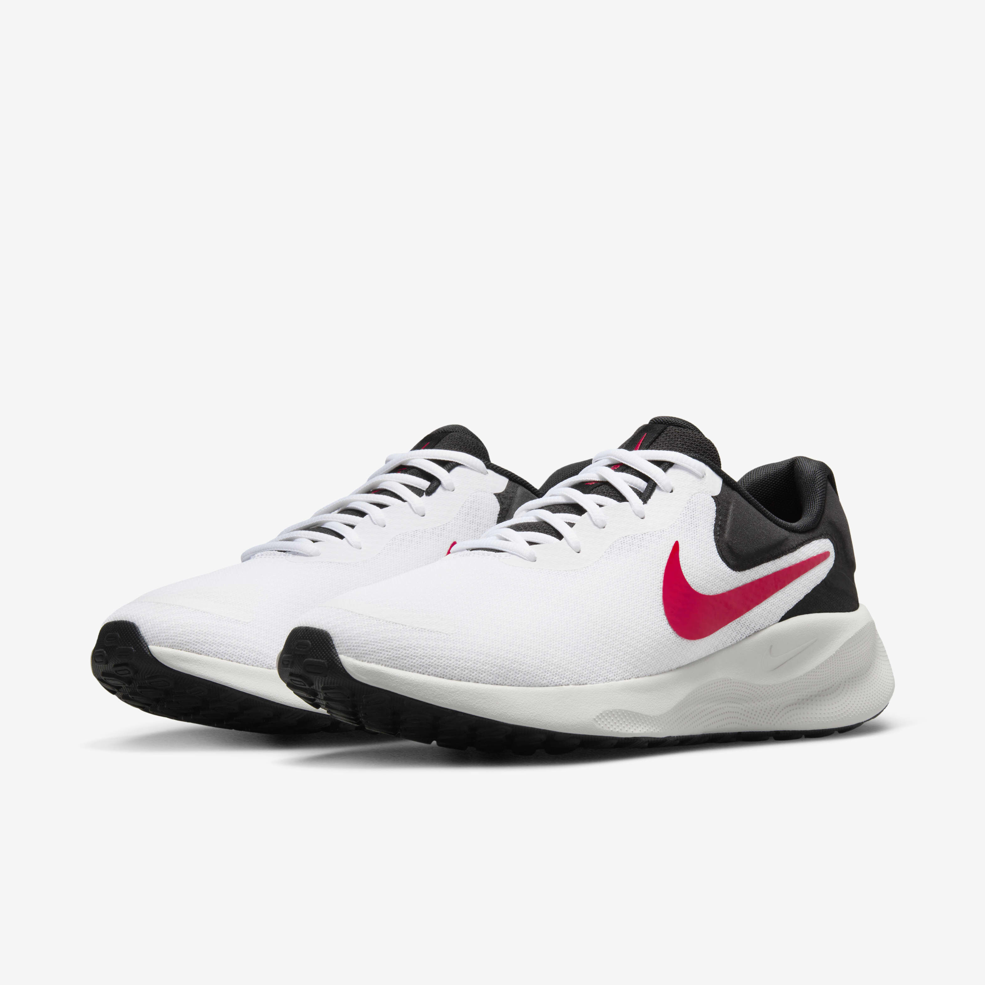 Buy Nike Revolution 7 Men s Road Running Shoes White Black Photon Dust Fire Red Nike Saudi Official