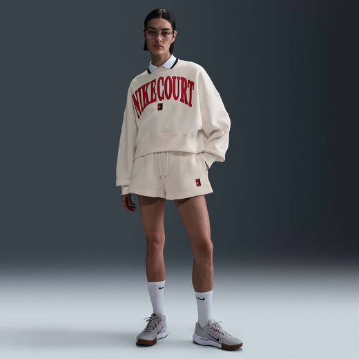 Tennis Shorts-Nike, NikeCourt Phoenix Fleece, Women's High-Waisted Loose Shorts Tennis Shorts-Nike, NikeCourt Phoenix Fleece, Women's High-Waisted Loose Shorts