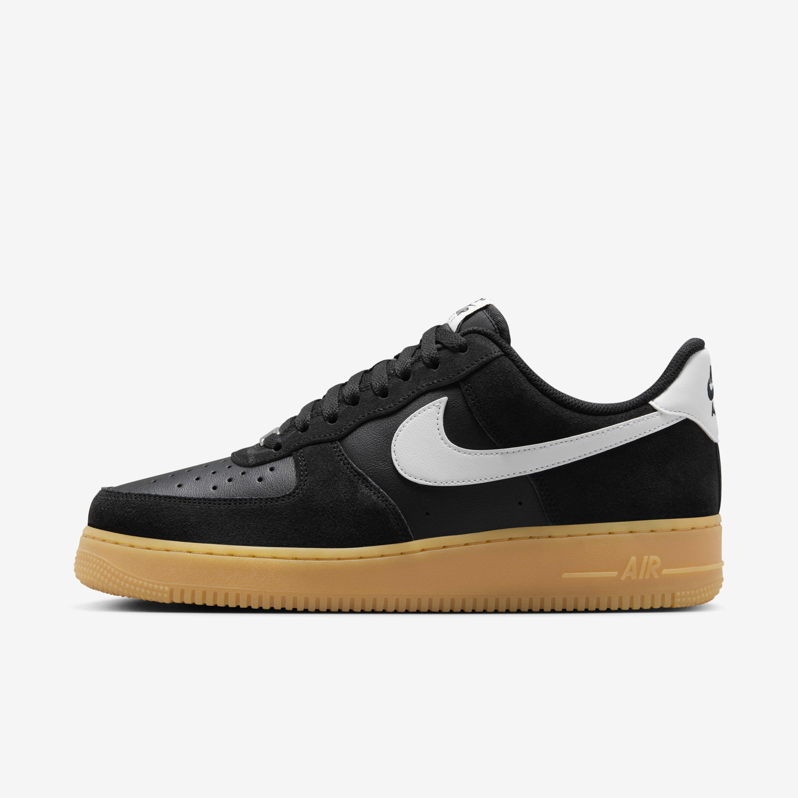Air force 1 black gum sole womens top