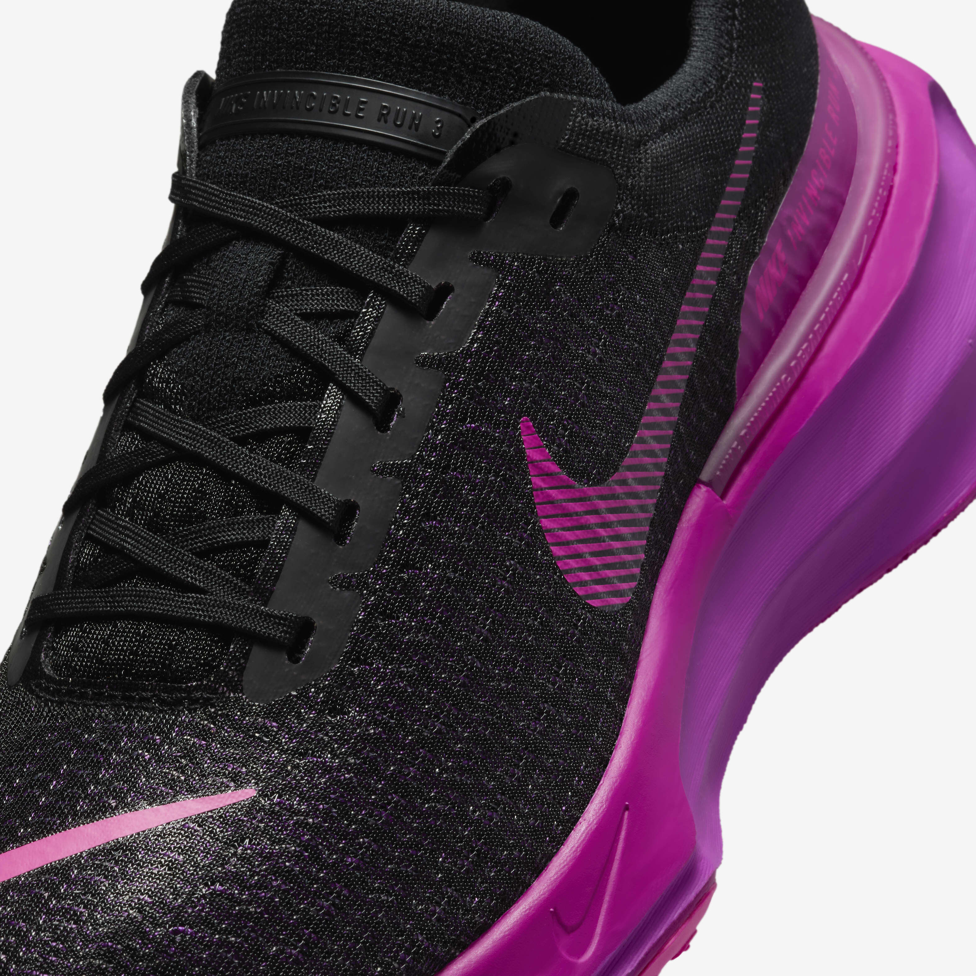 Nike black purple running shoes hotsell