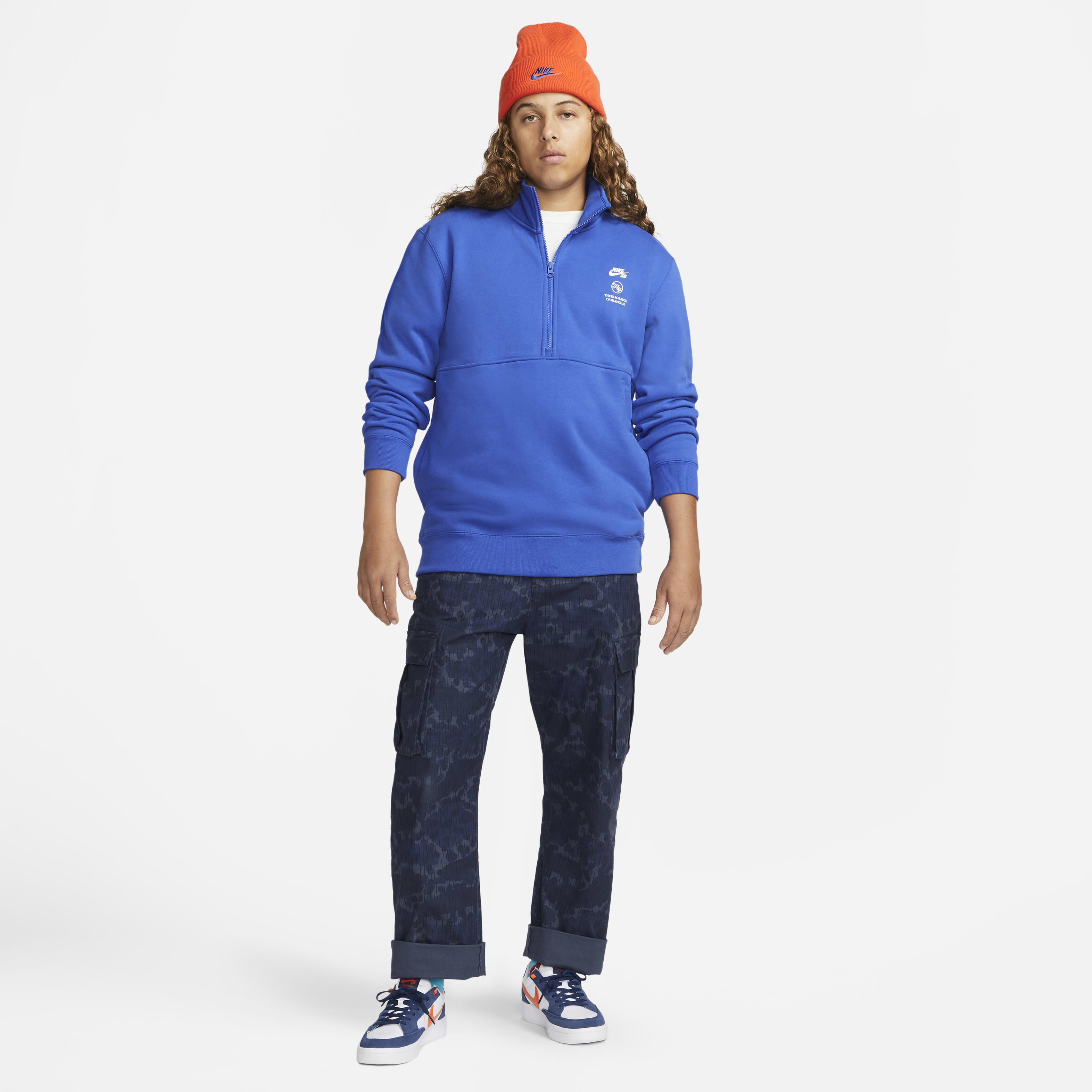 Buy Nike SB x Fly Streetwear 1/2-Zip Fleece Skate Top - Game Royal/White |  Nike Saudi Official