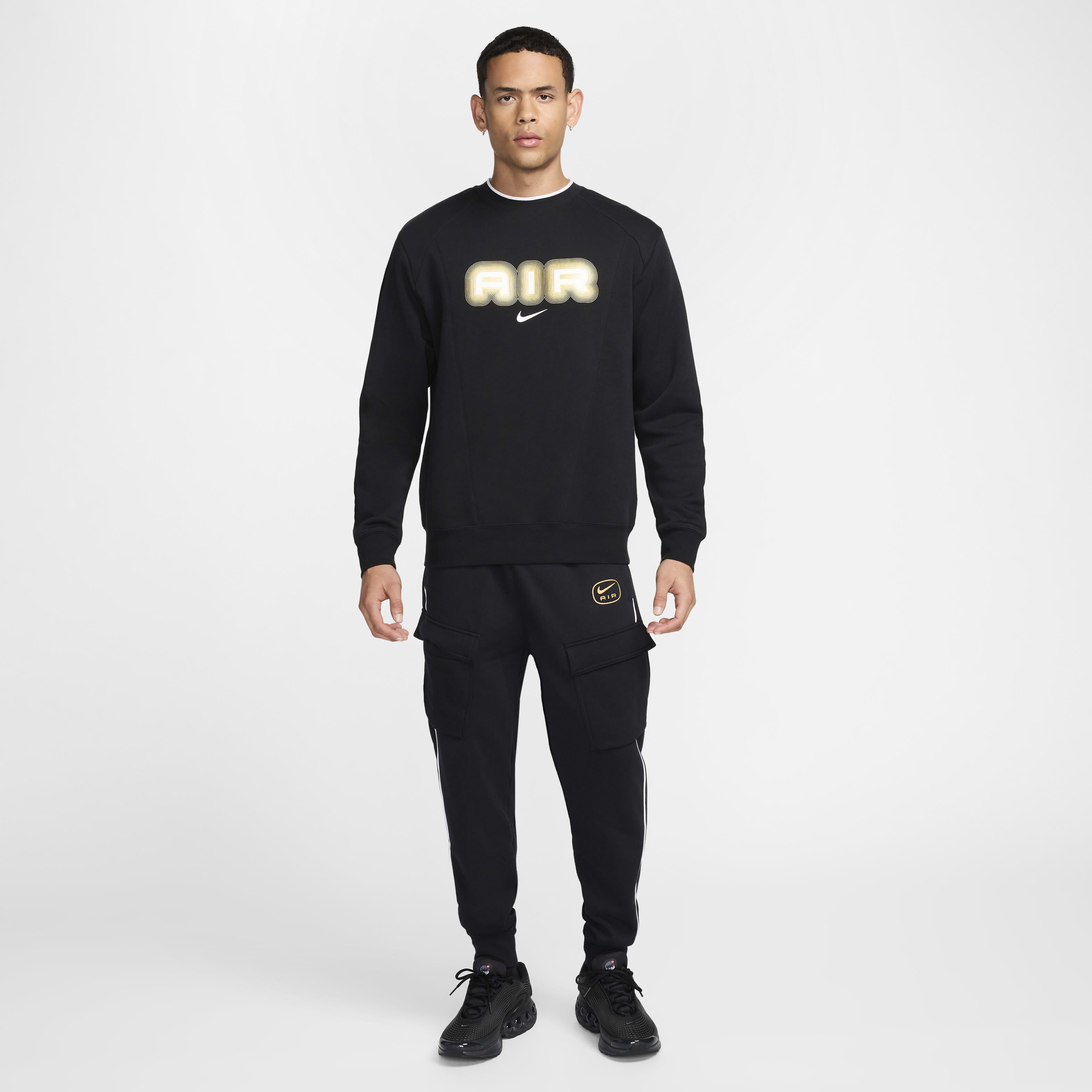 Mens nike air fleece crew hot sale