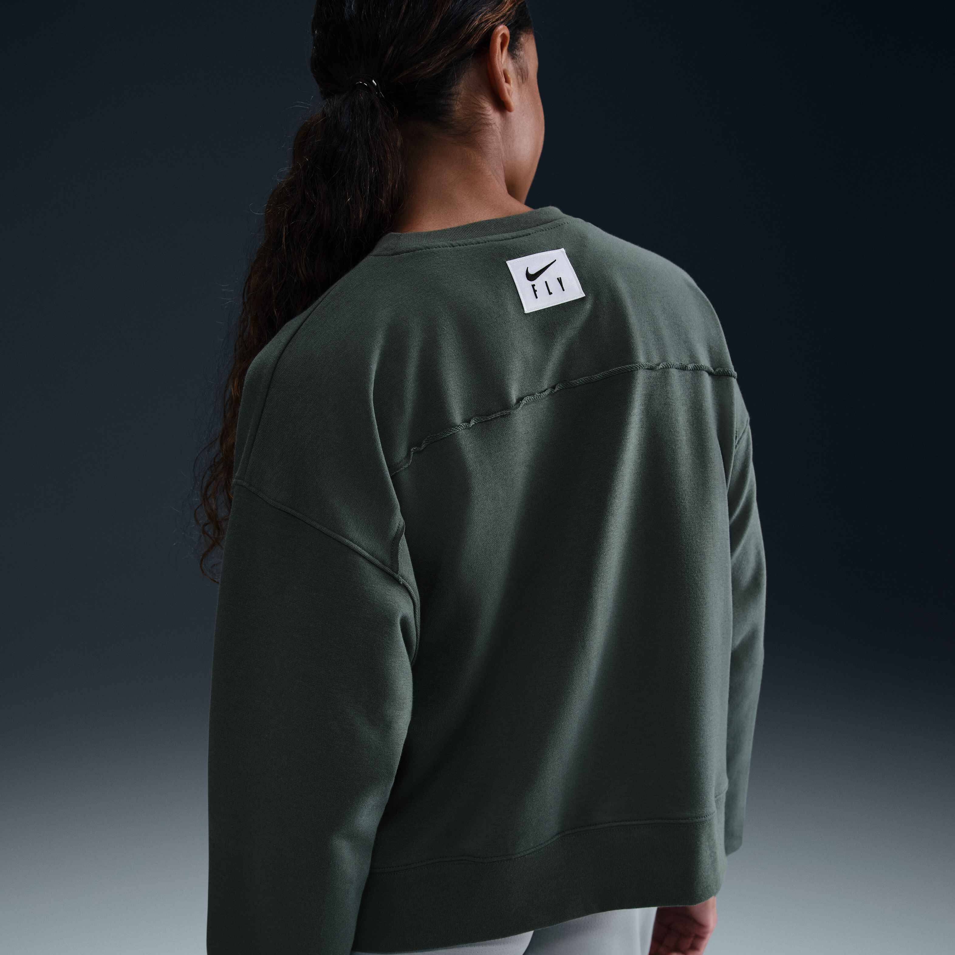 Buy Nike Swoosh Fly Women s Dri FIT French Terry Crew Neck Basketball Sweatshirt Nike Saudi Official