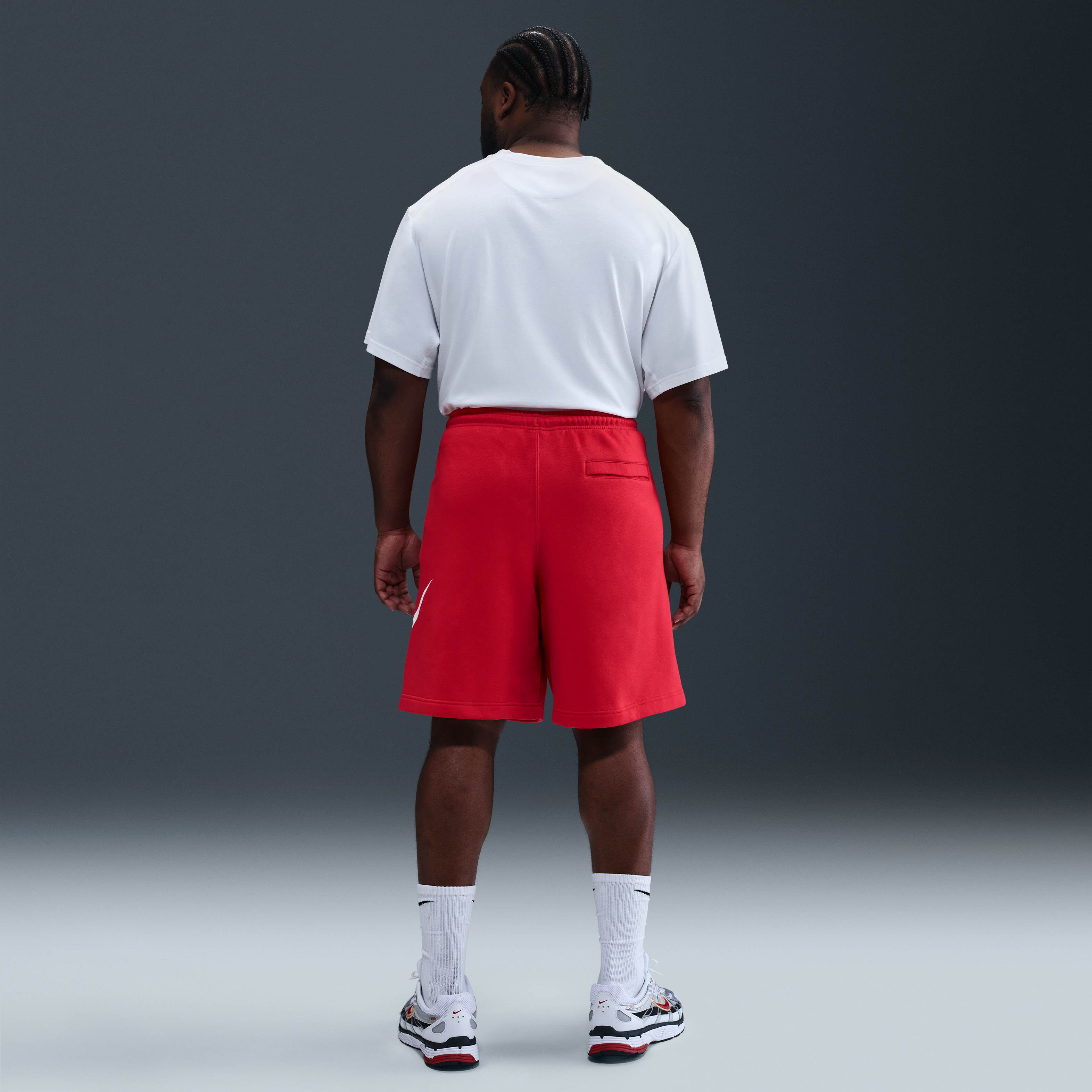 nike club fleece shorts red