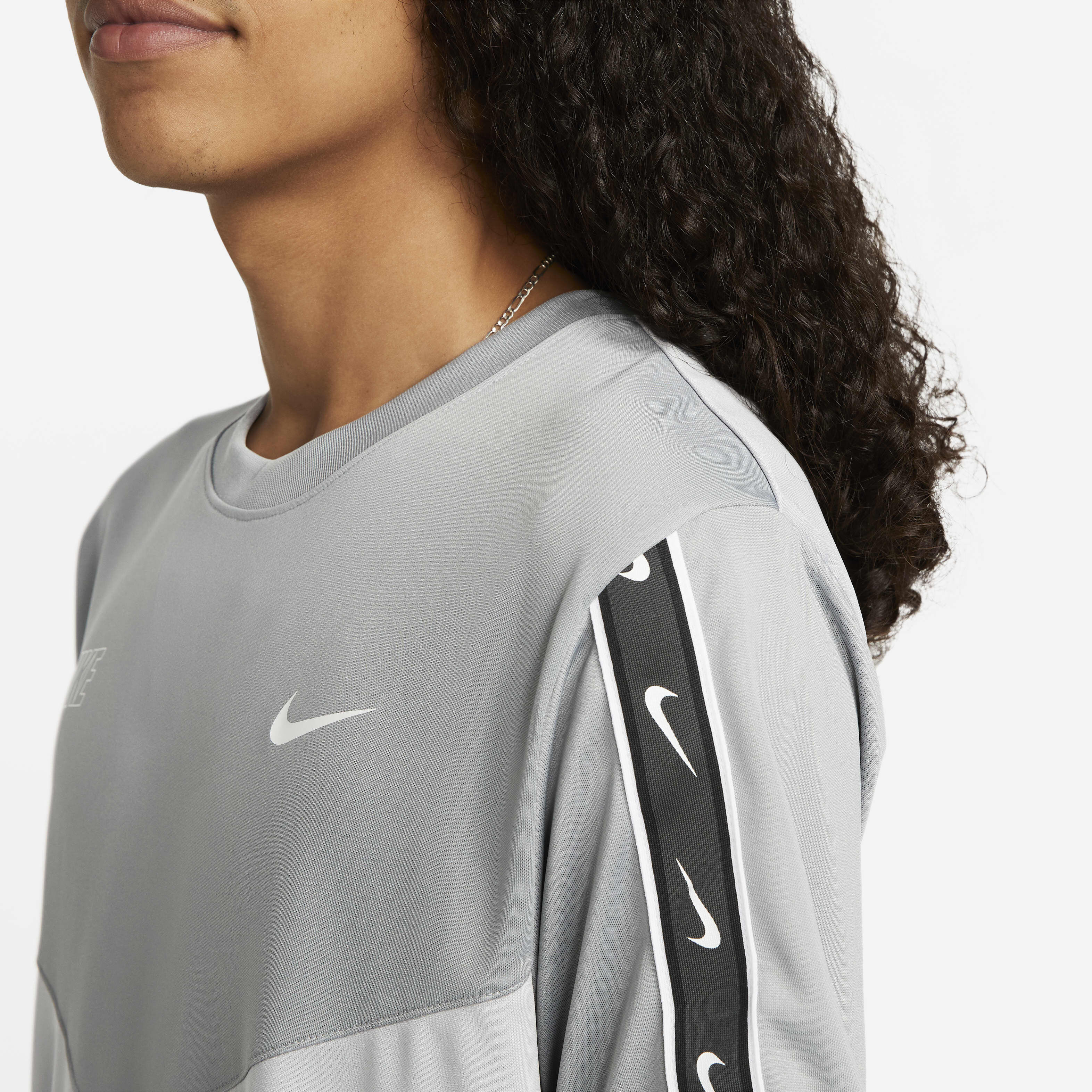 Buy Nike Sportswear Repeat Men s T Shirt Wolf Grey Black Volt Nike Saudi Official