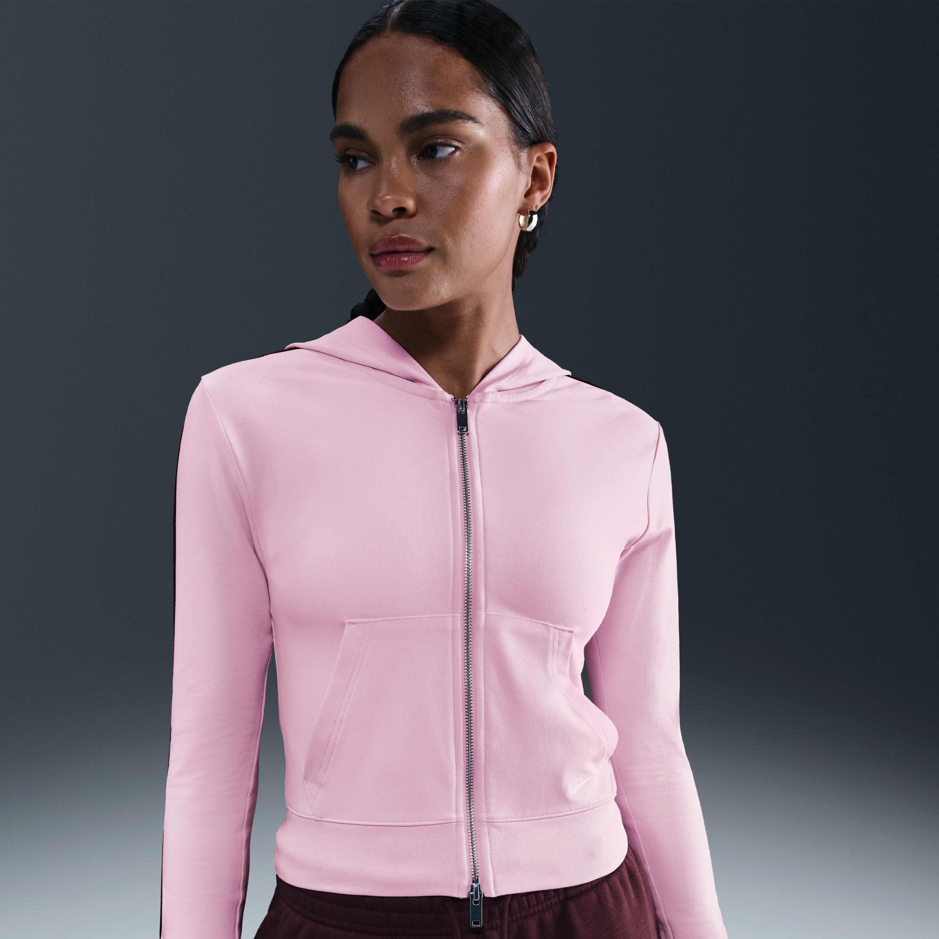 Buy Nike Sportswear Women's Full-Zip Hooded Long-Sleeve Top - Pink
