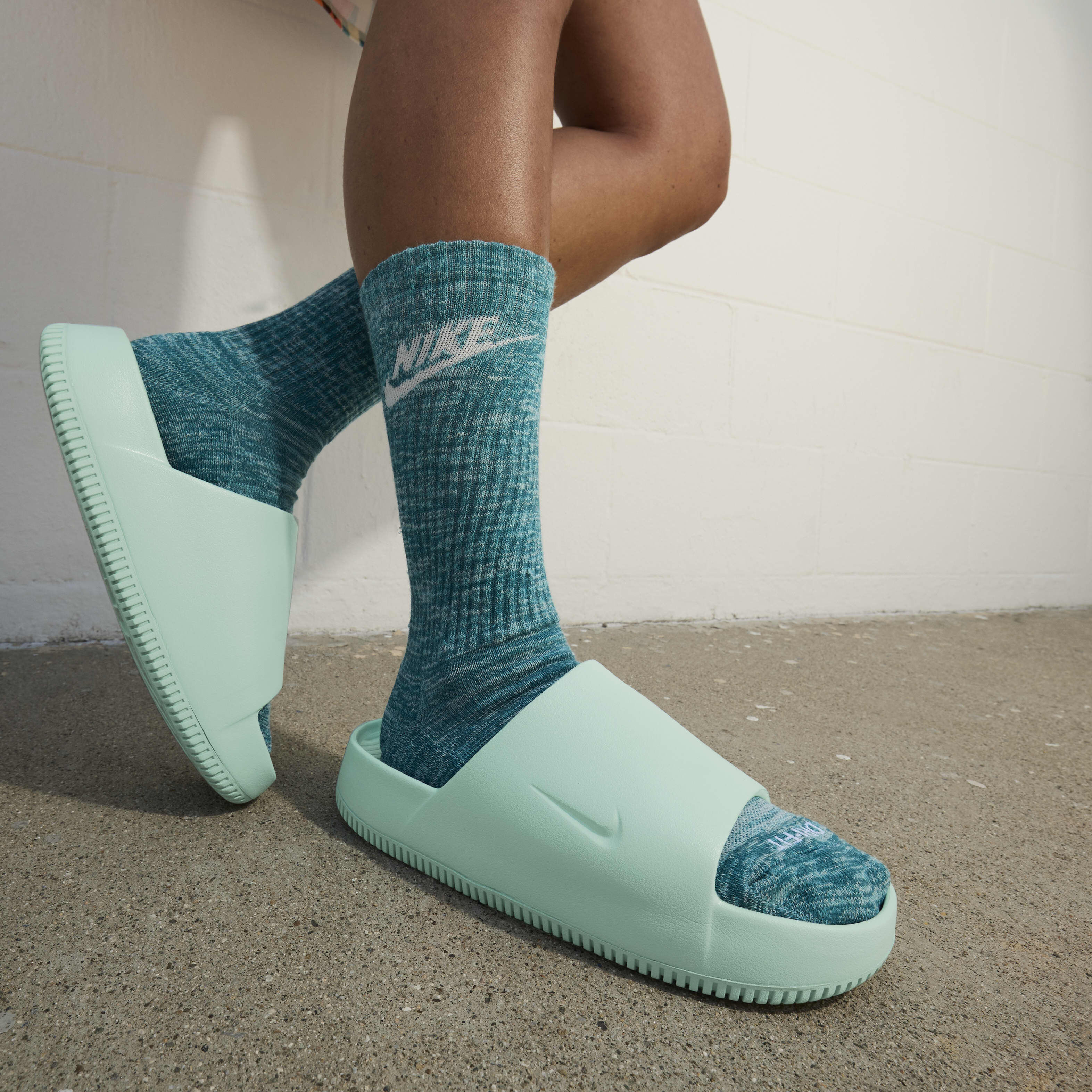 Nike slides mint green outlet