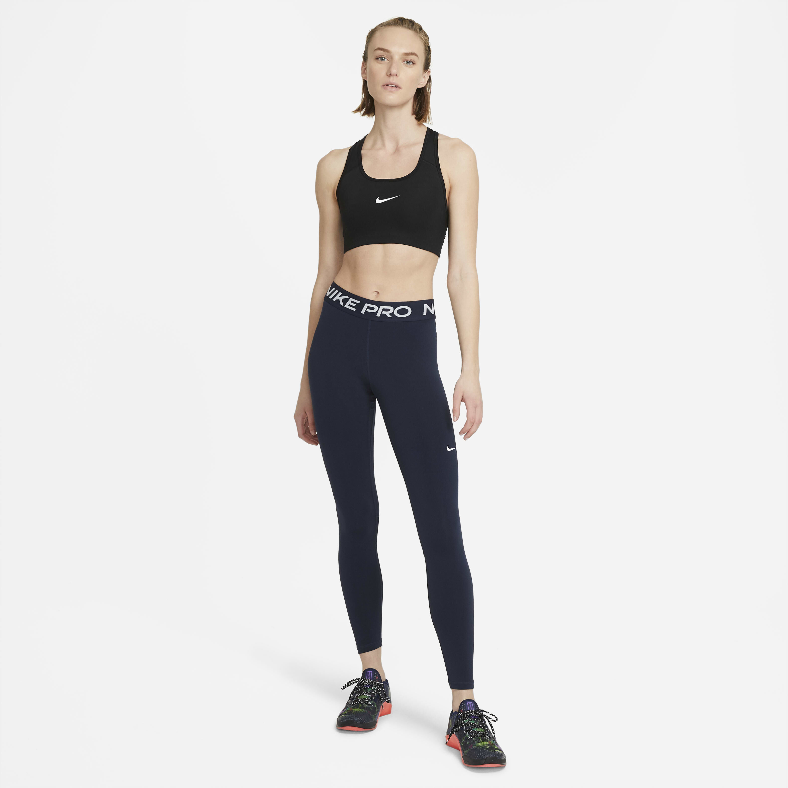 Buy Nike Pro Women's Mid-Rise Mesh-Panelled Leggings