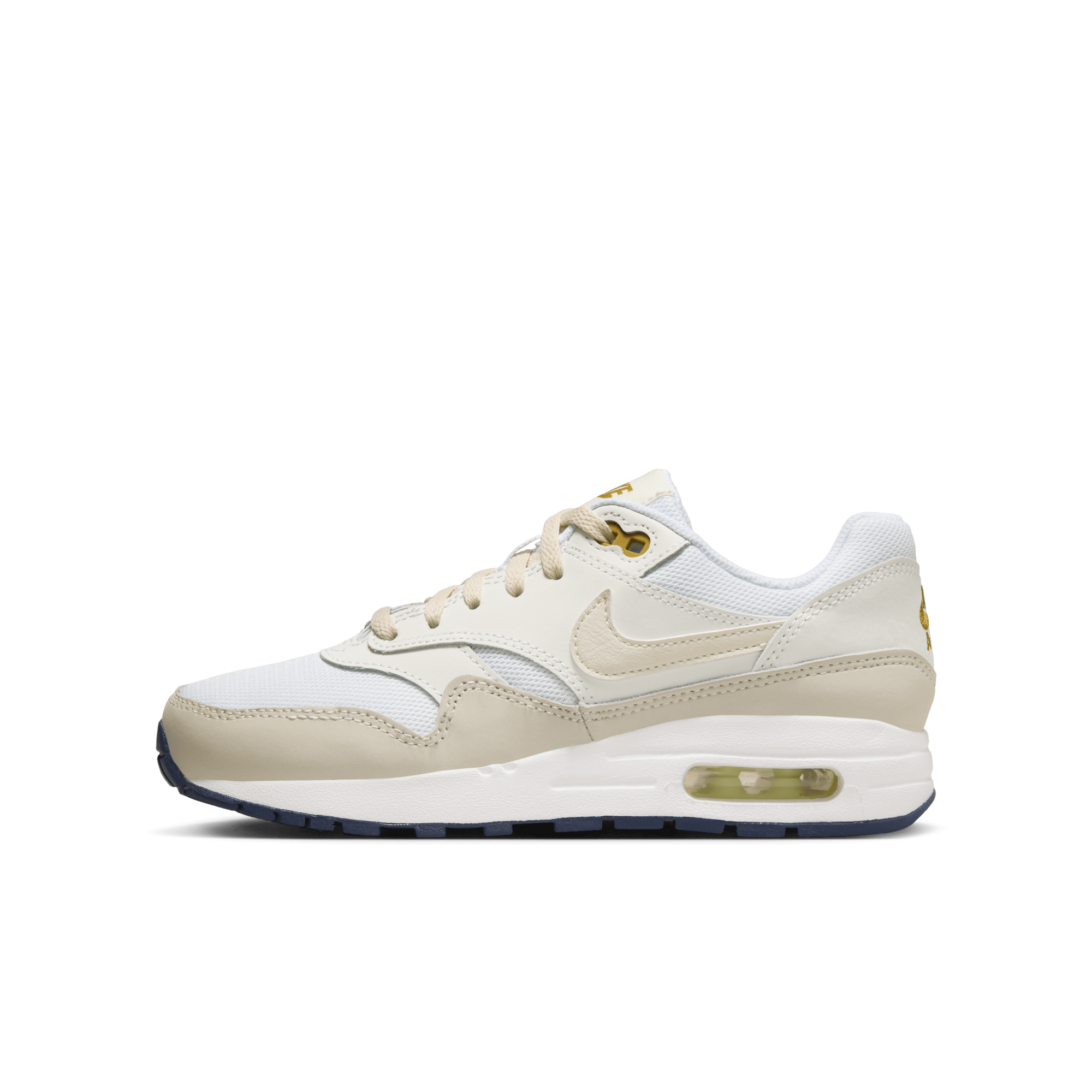 Nike air max 1 wit goud top