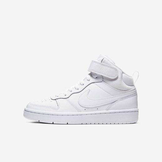 Triple White-Nike, Nike Court Borough Mid 2, Older Kids' Shoes Triple White-Nike, Nike Court Borough Mid 2, Older Kids' Shoes