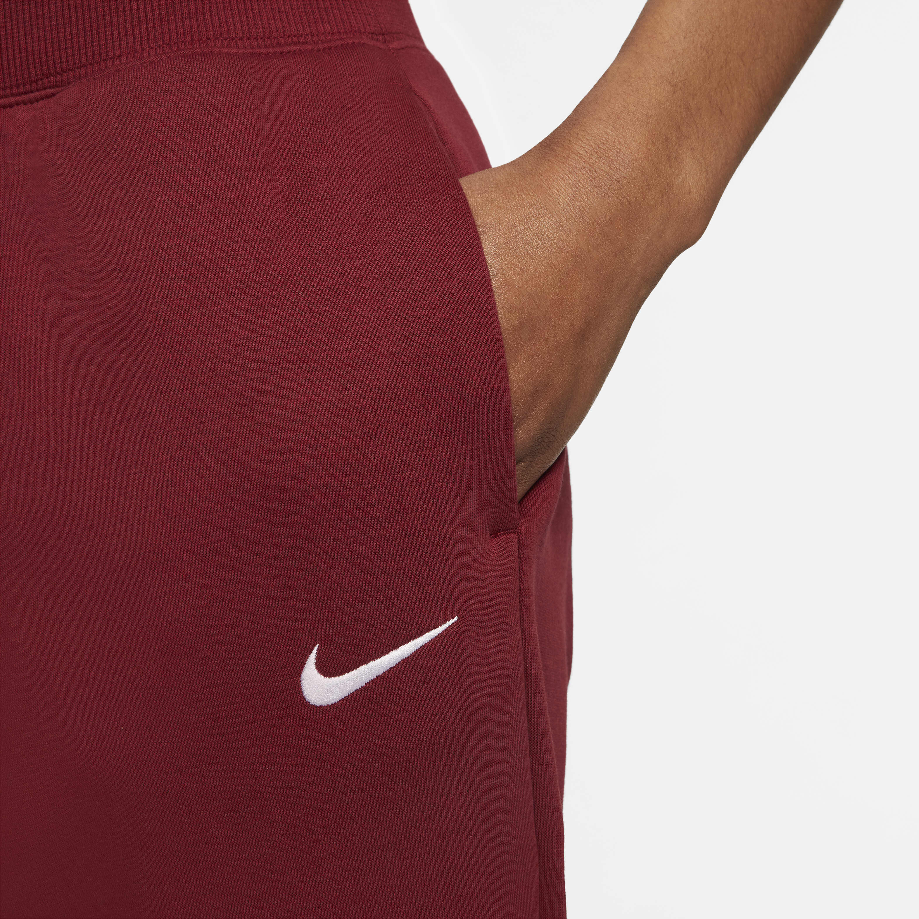 Burgundy nike tracksuit bottoms hot sale