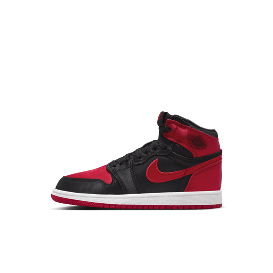 Kids' jordan retro 1 top high og black/gym red/white