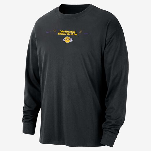 Shorts & Tees-Nike, Los Angeles Lakers Courtside, Men's Nike NBA Max90 Long-Sleeve T-Shirt