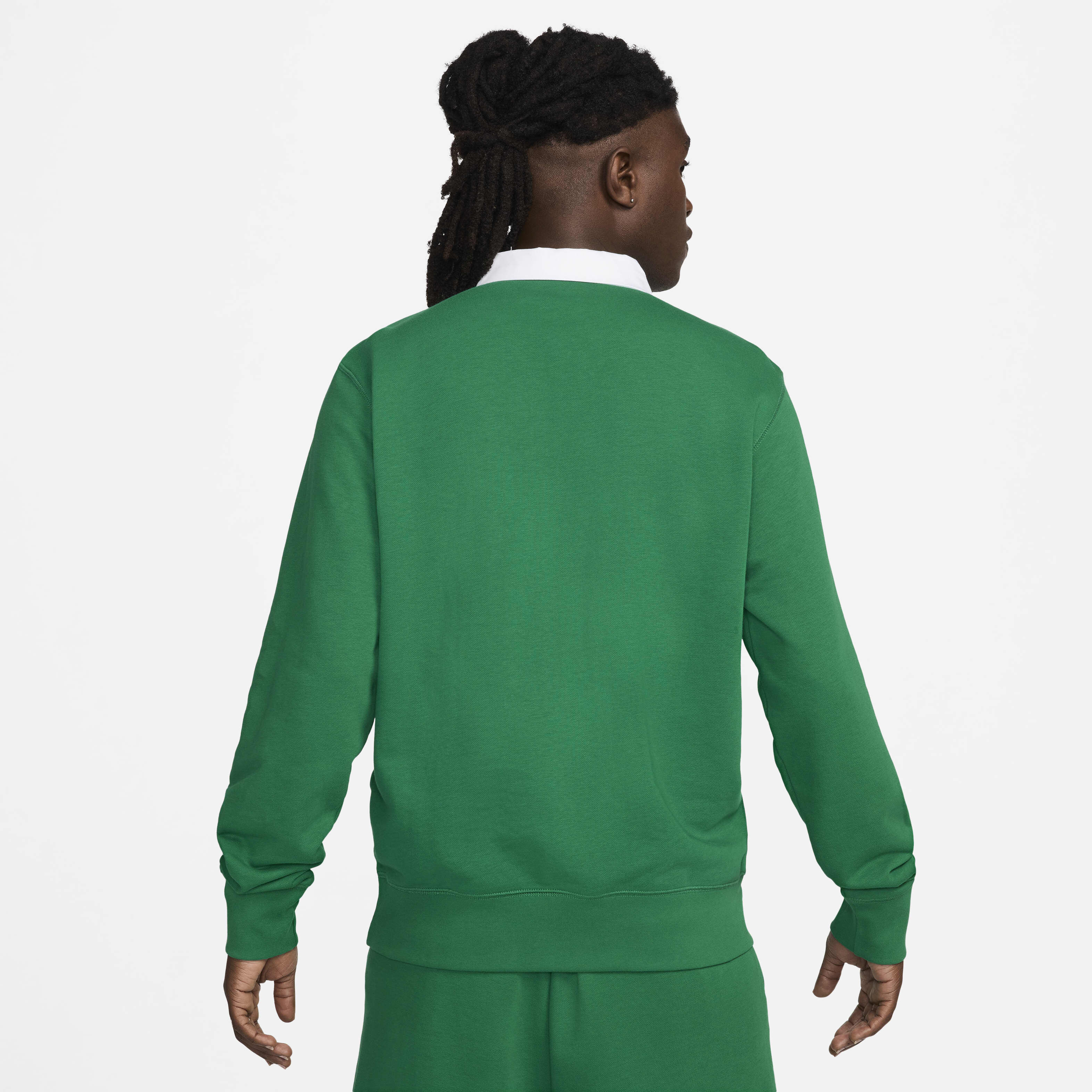 Buy Nike Club Fleece Men's Long-Sleeve Fleece Polo - Malachite/White | Nike  Saudi Official