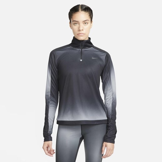 Kits & Jerseys-Nike, Nike Dri-FIT Swoosh, Women's Printed 1/4-Zip Running Top