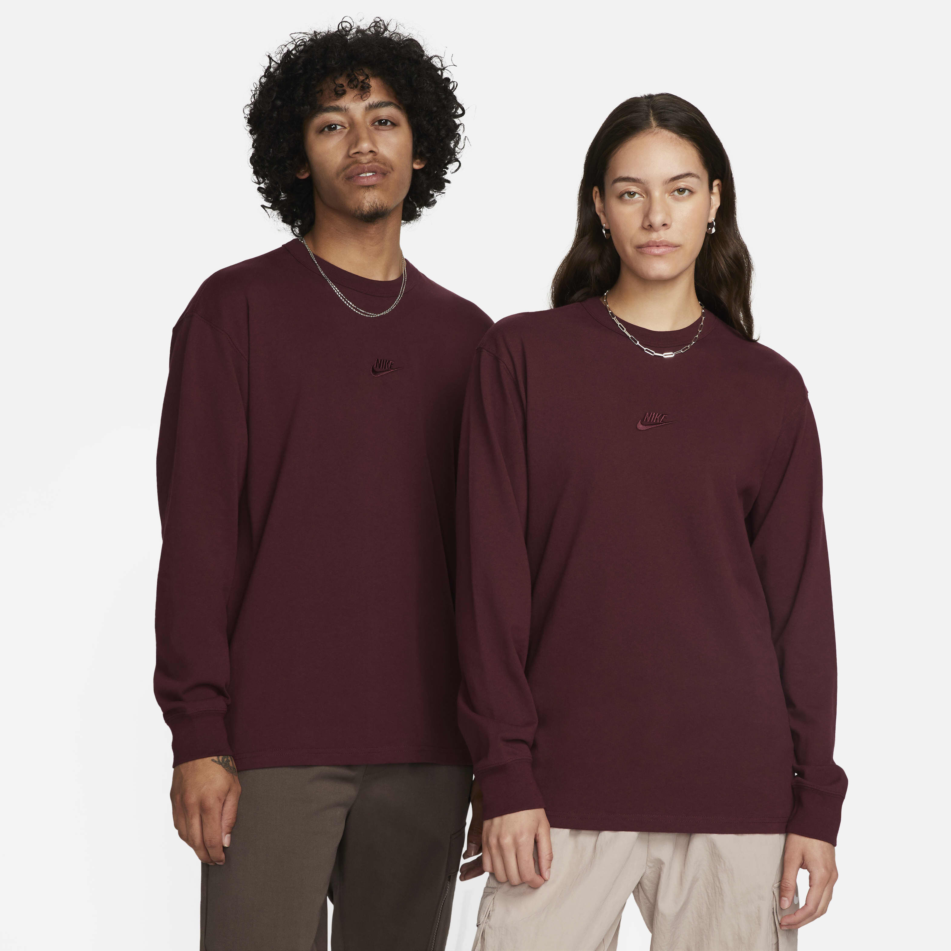 maroon nike long sleeve shirt