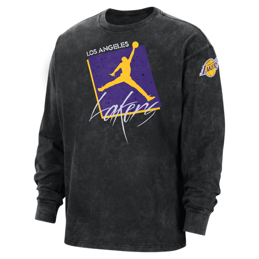 Los Angeles Lakers Youth Mineral Wash Back-to-Back Pullover Hoodie - Black