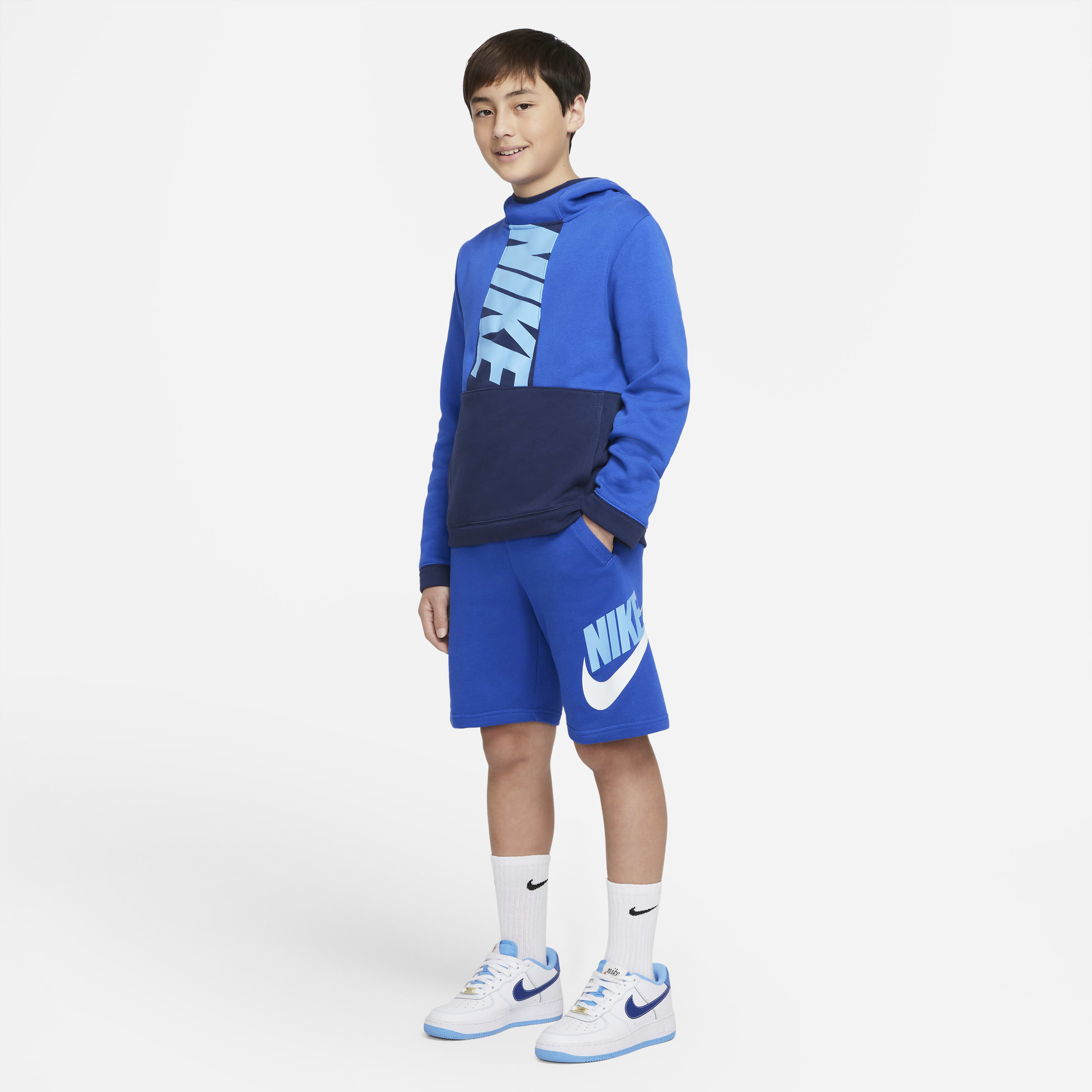 Nike jersey shorts with large logo discount