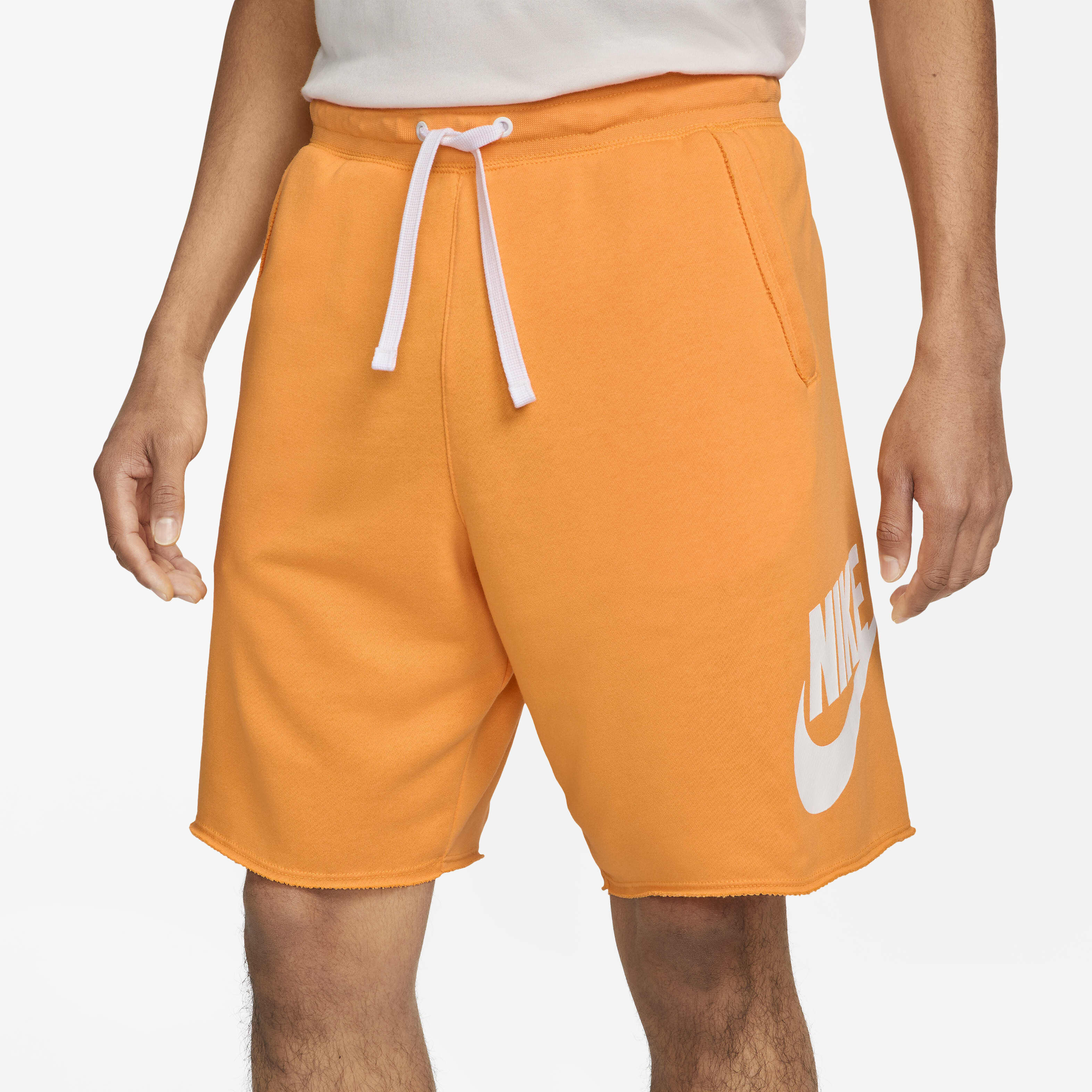 Buy Nike Club Alumni Men s French Terry Shorts Sundial White White Nike Saudi Official
