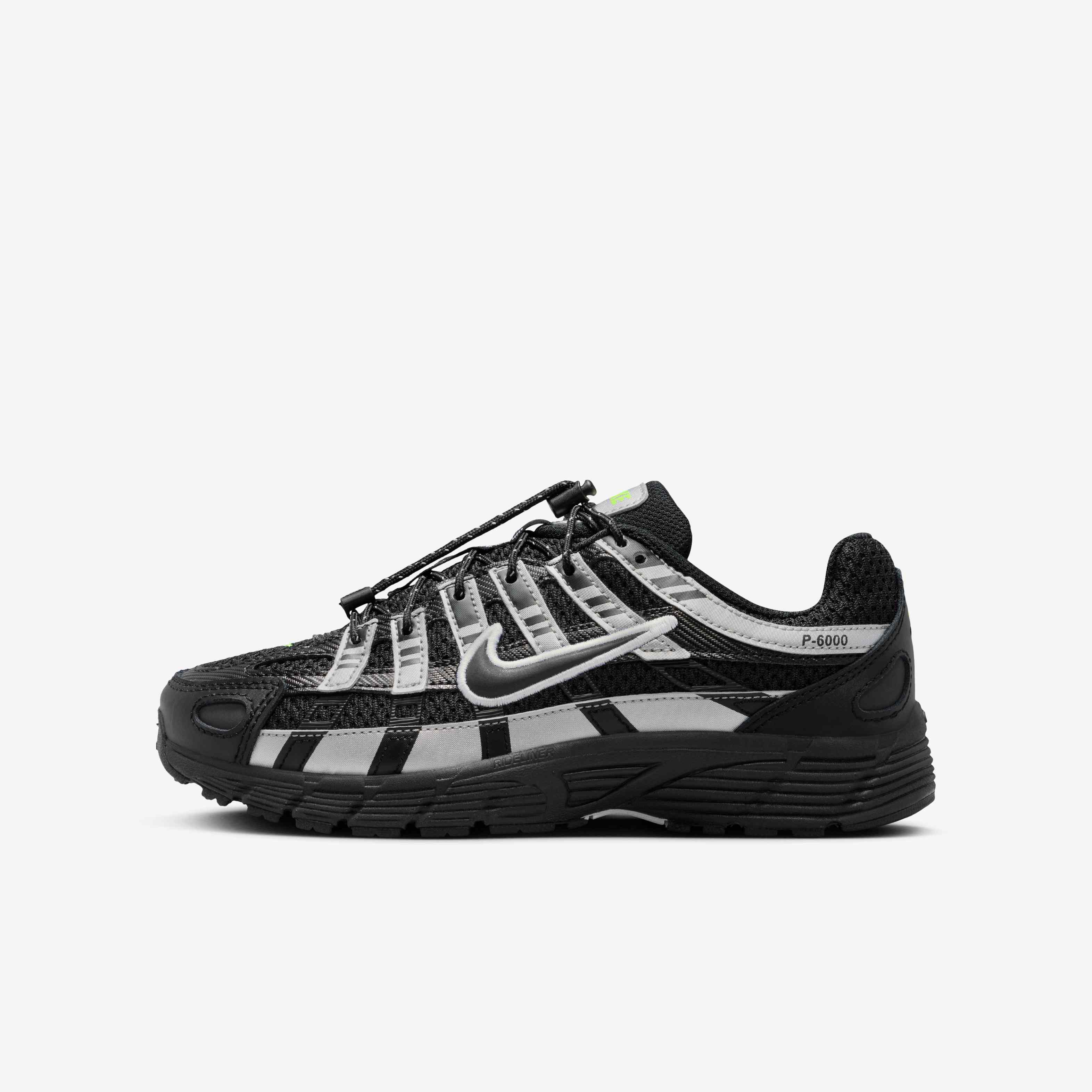 Buy Nike P-6000 Older Kids' Shoes - Black/Metallic Silver/Volt Ice
