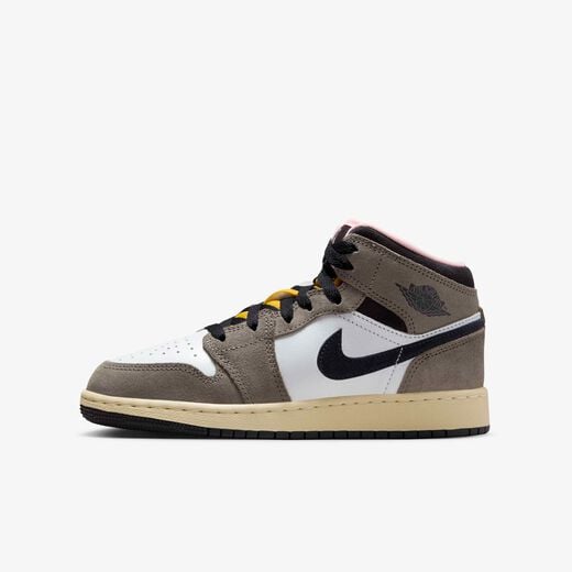 Jordan Kids-JRDN, Air Jordan 1 Mid 'Cave Stone', Older Kids' Shoes Jordan Kids-JRDN, Air Jordan 1 Mid 'Cave Stone', Older Kids' Shoes