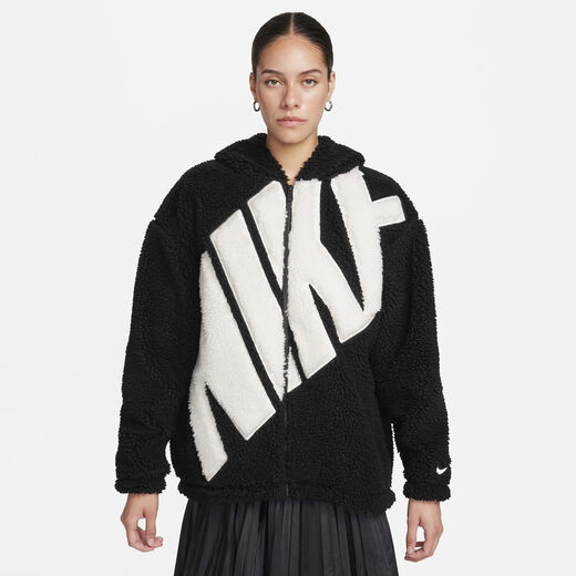 Jackets & Gilets-Nike, Nike Sportswear, Women's Logo High-Pile Fleece Jacket