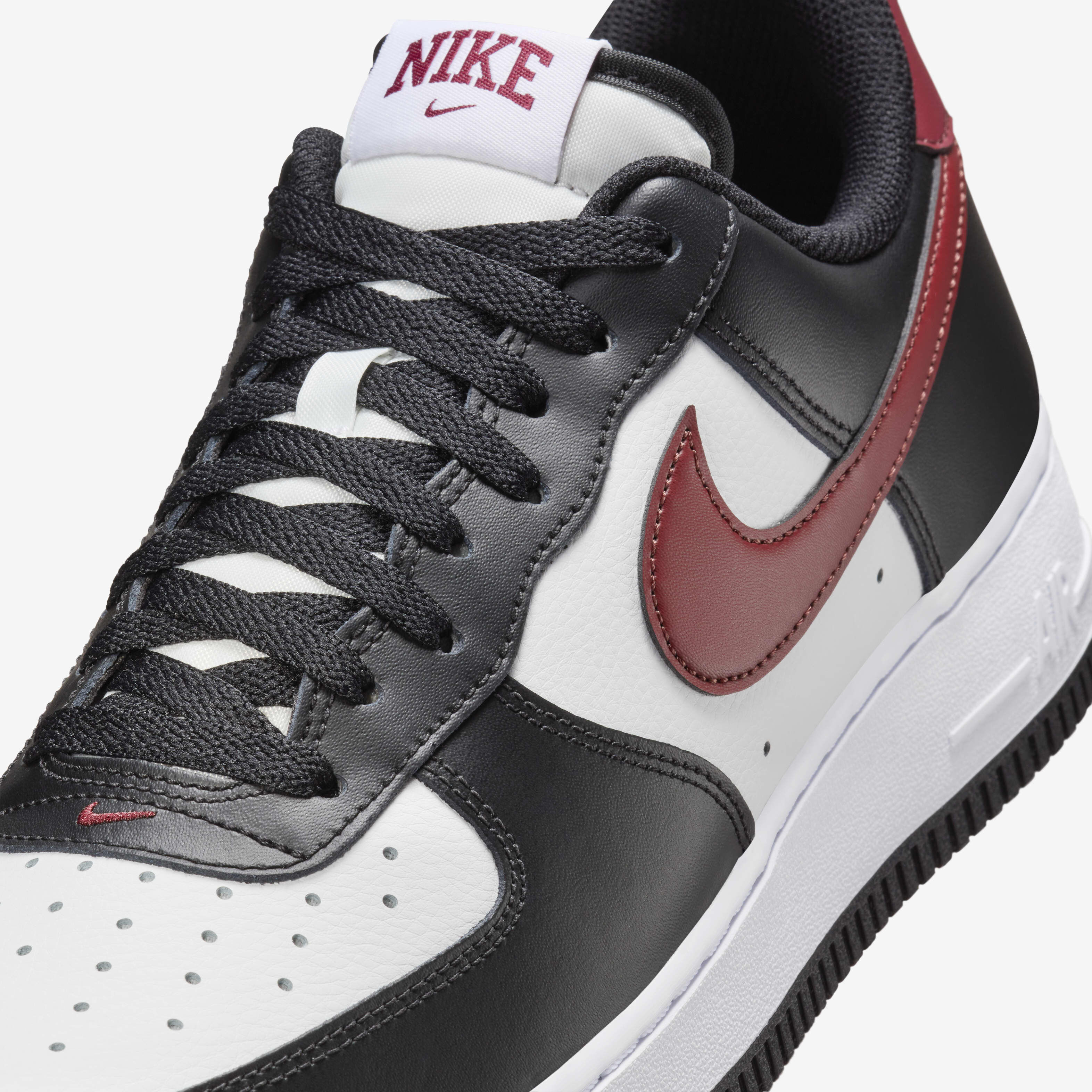 Nike air force 1 red black and white on sale