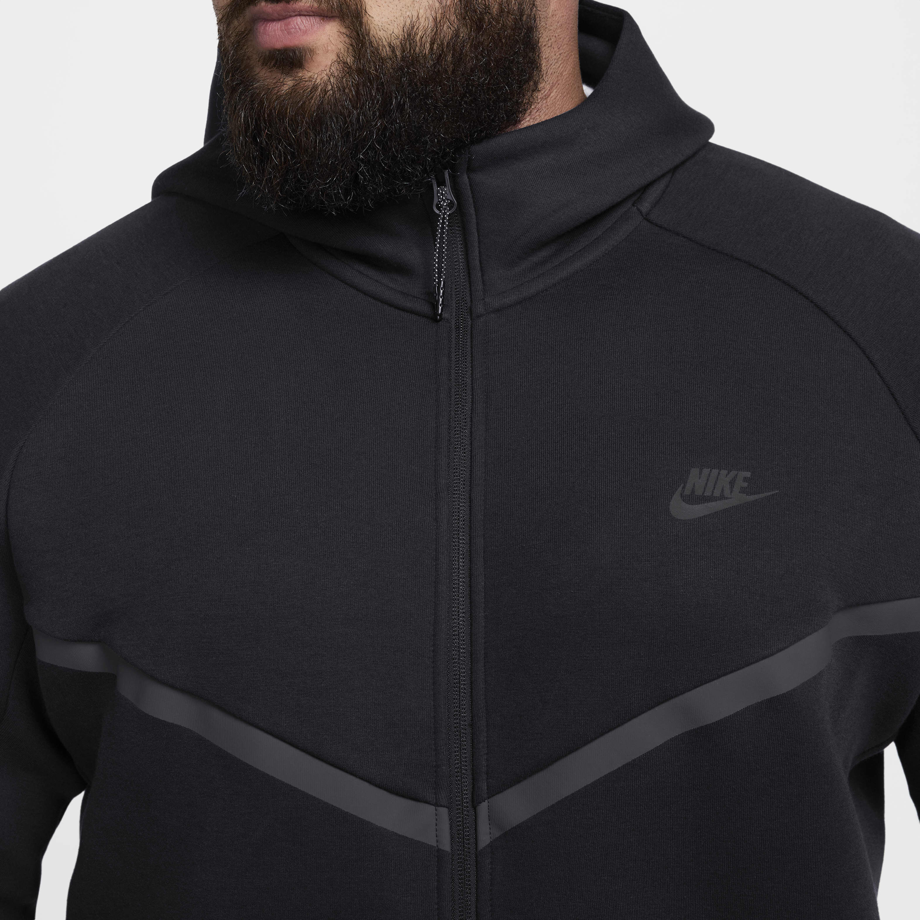 Buy Nike Tech Men's Full-Zip Windrunner Hoodie - Black/Black Buy Nike Tech Men's Full-Zip Windrunner Hoodie - Black/Black