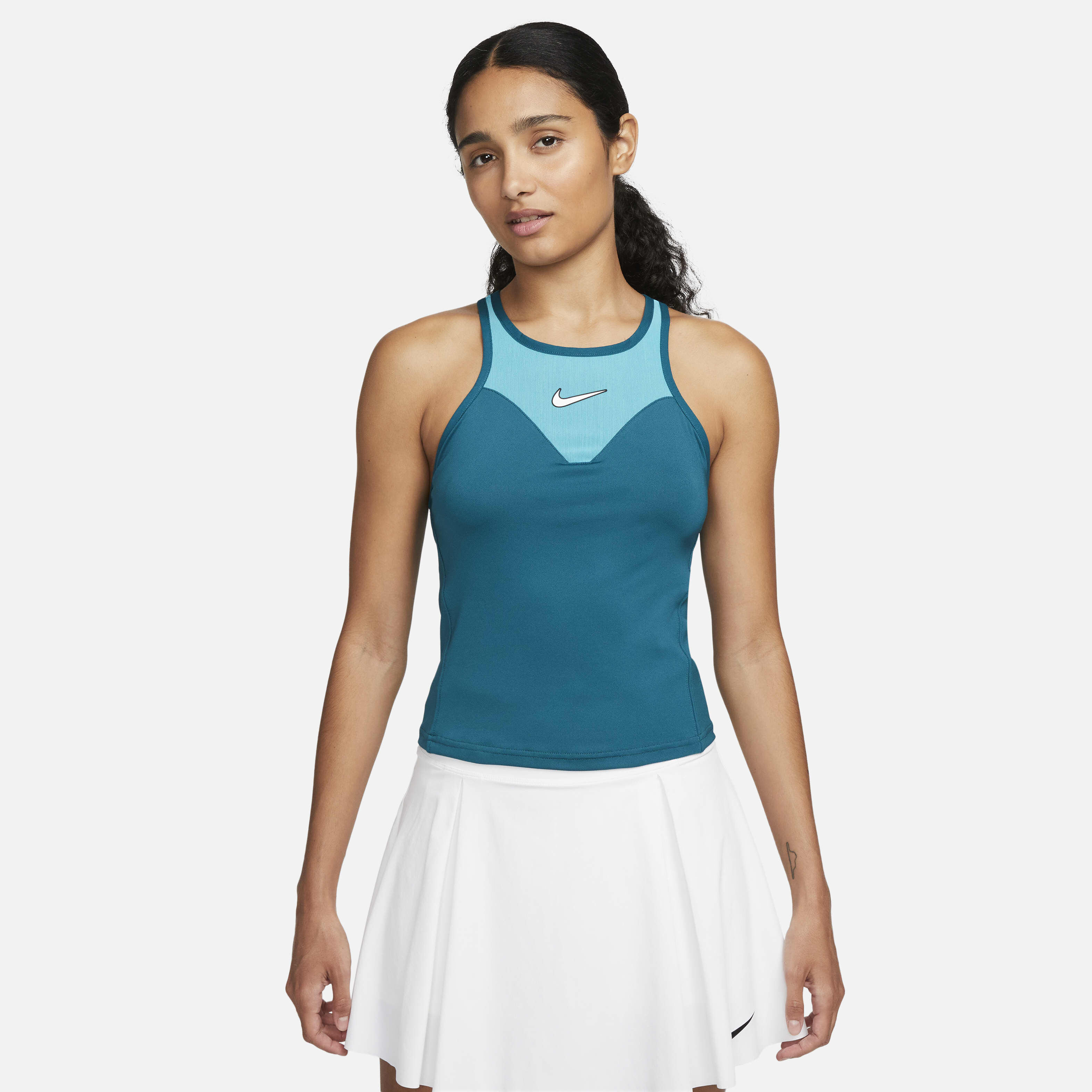 Buy NikeCourt Dri FIT Slam Women s Tennis Tank Top Geode Teal Teal Nebula Geode Teal White Nike Saudi Official