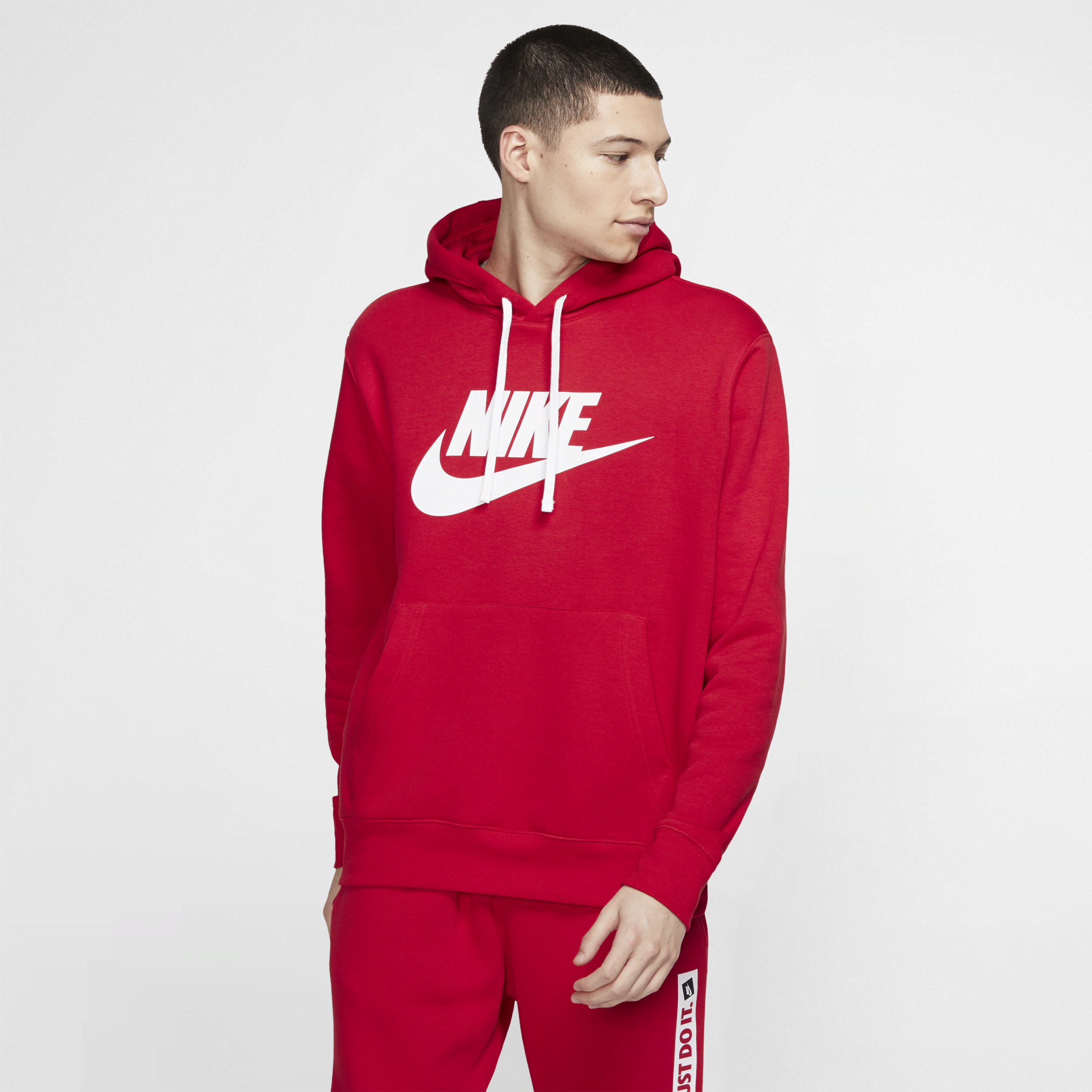 Nike club 2025 pullover hoodie red