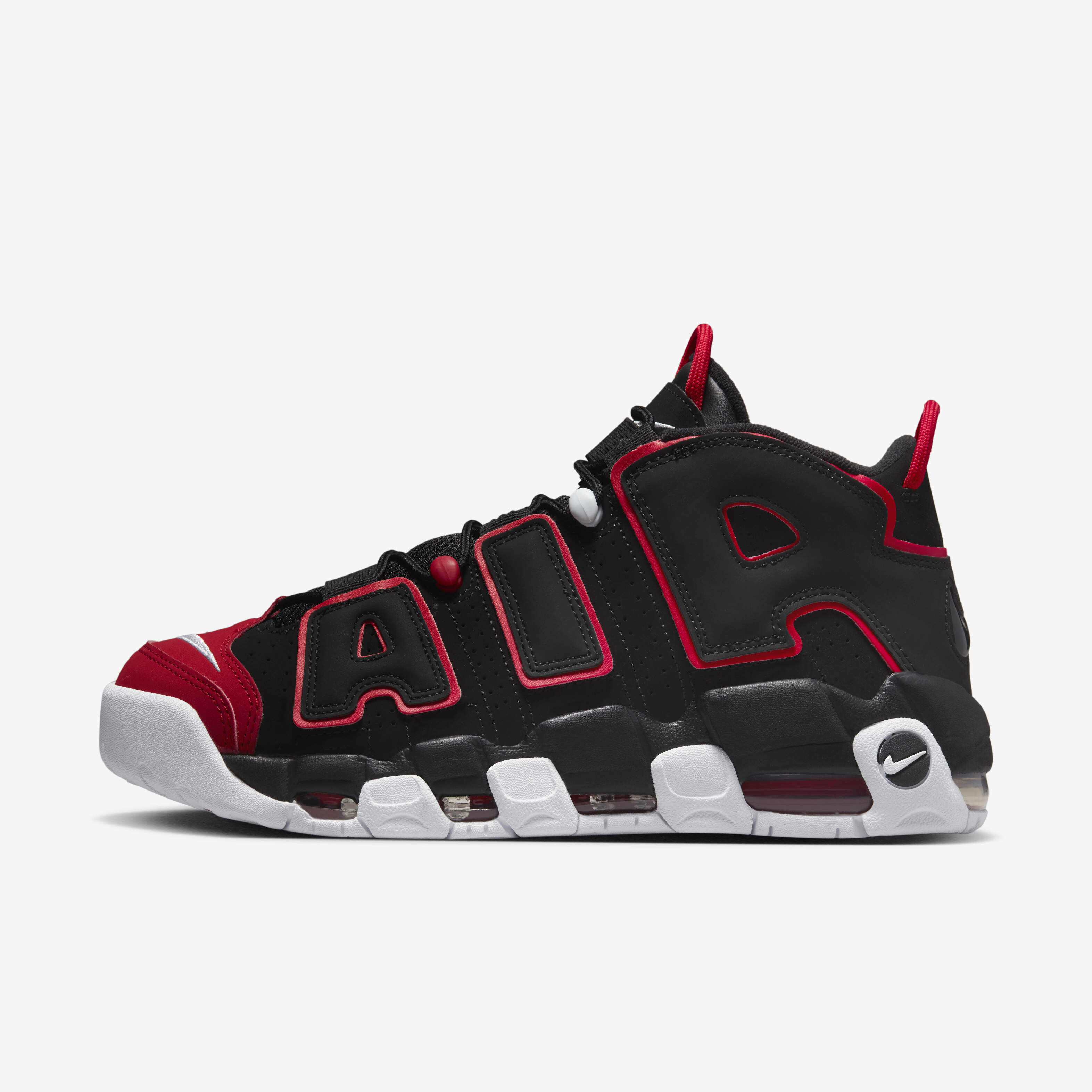 シューズ(男性用) AIR MORE UPTEMPO 96 black/university red Buy Nike Air More Uptempo '96 Men's Shoes - Black/University
