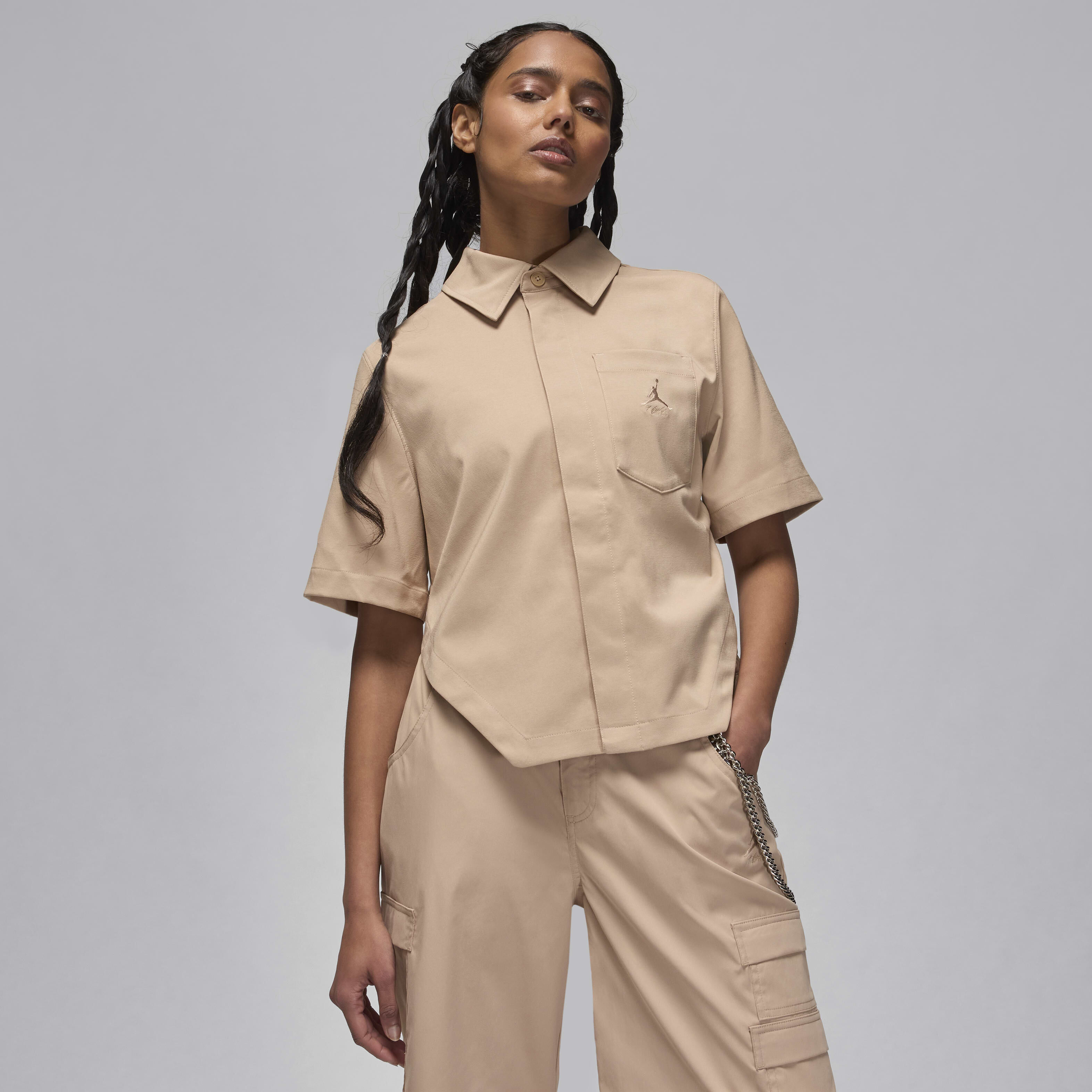 Buy Jordan Women's Woven Crop Top - Legend Medium Brown