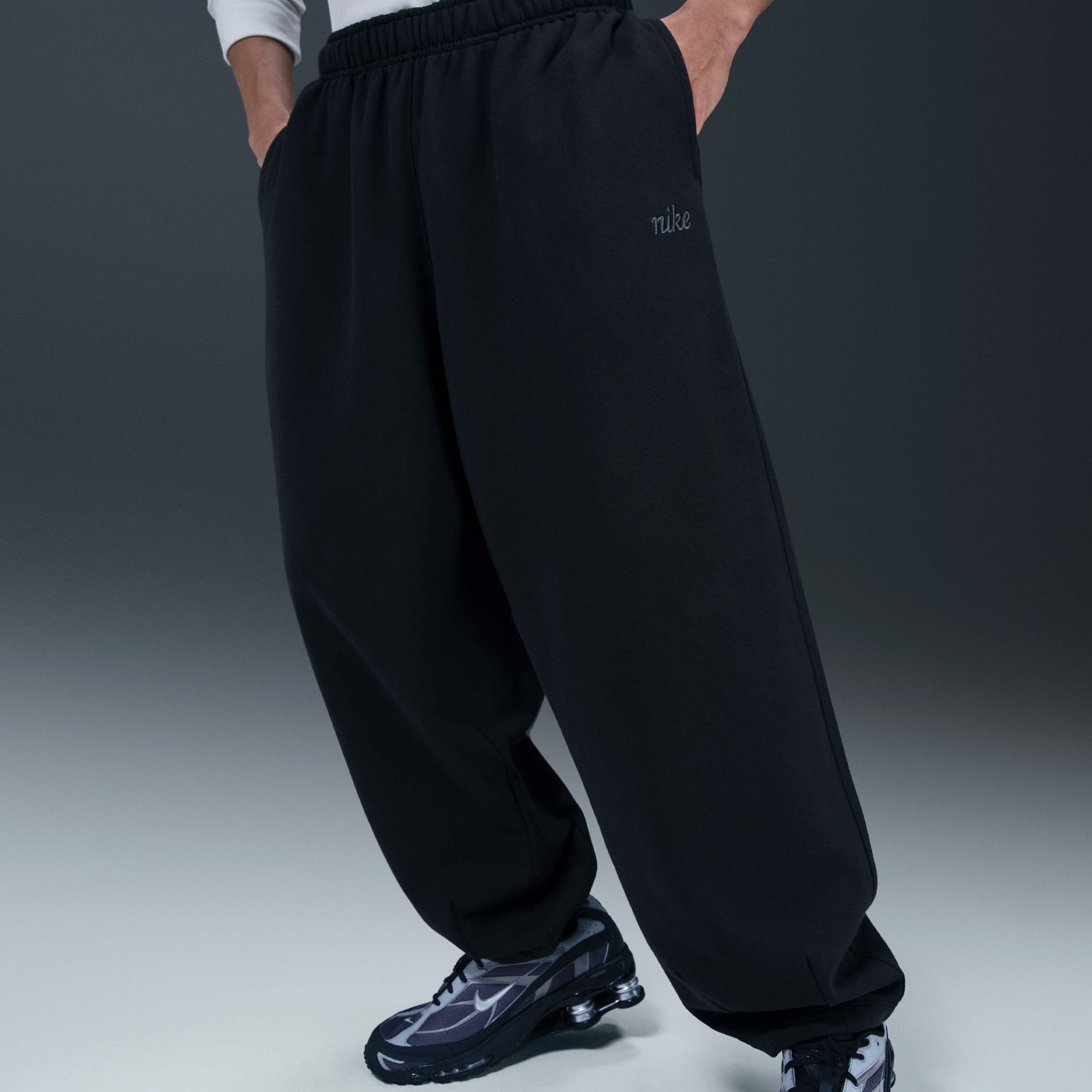 Buy Nike Club Men's Oversized Cuffed Fleece Trousers - Black/Black
