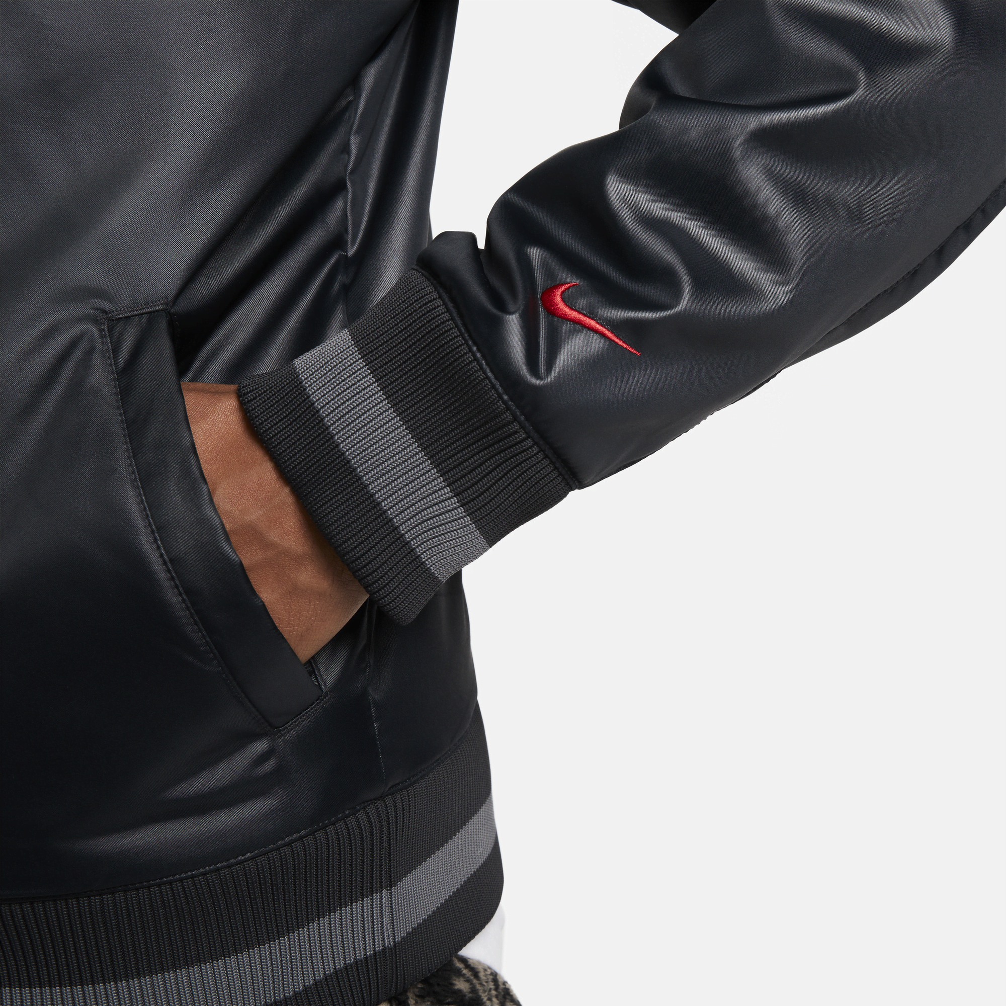 Nike leather bomber discount jacket